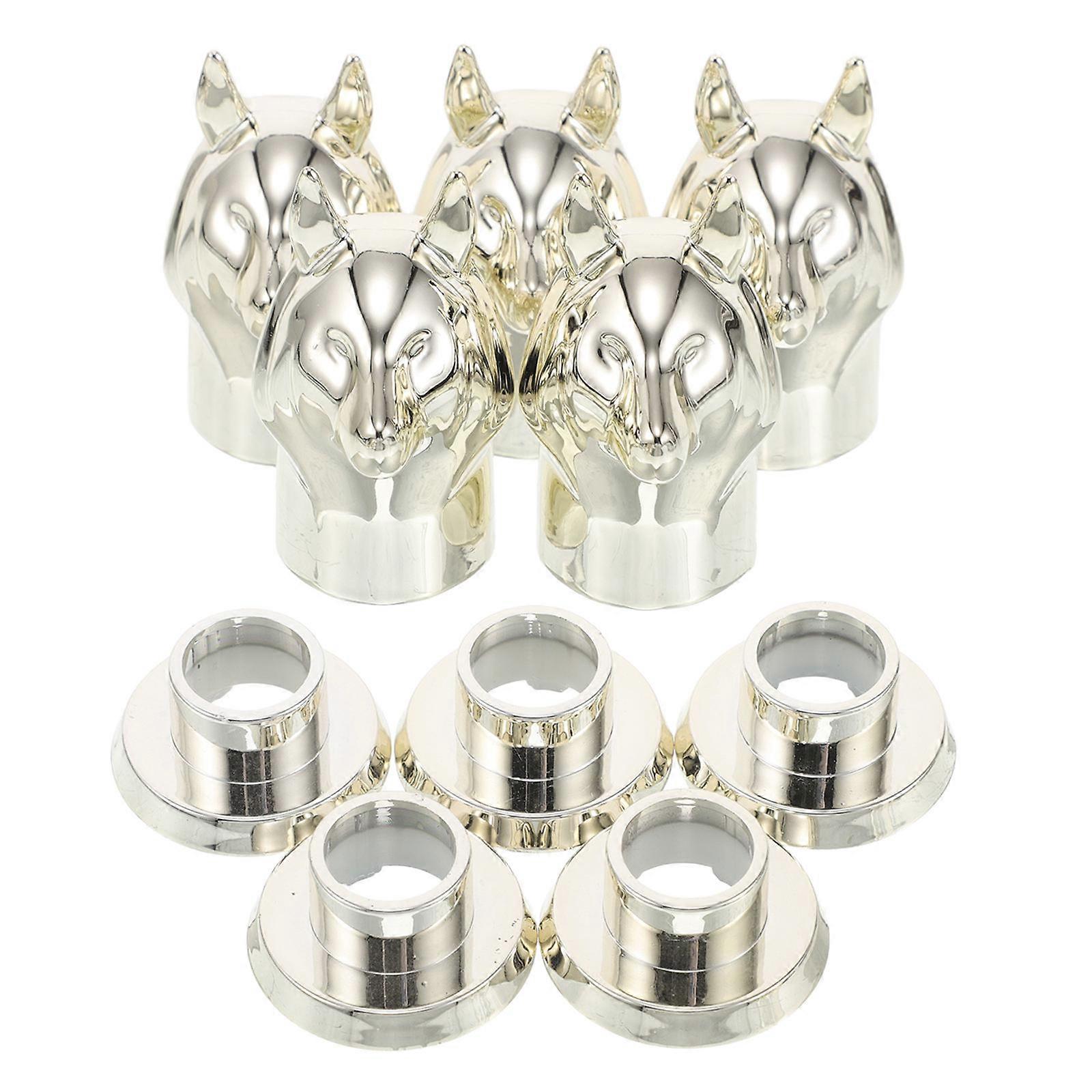 Fox Perfume Bottle Caps – 5pcs Durable Replacement Closures with Snap Design for Empty Bottles Sealing, Travel & DIY Projects