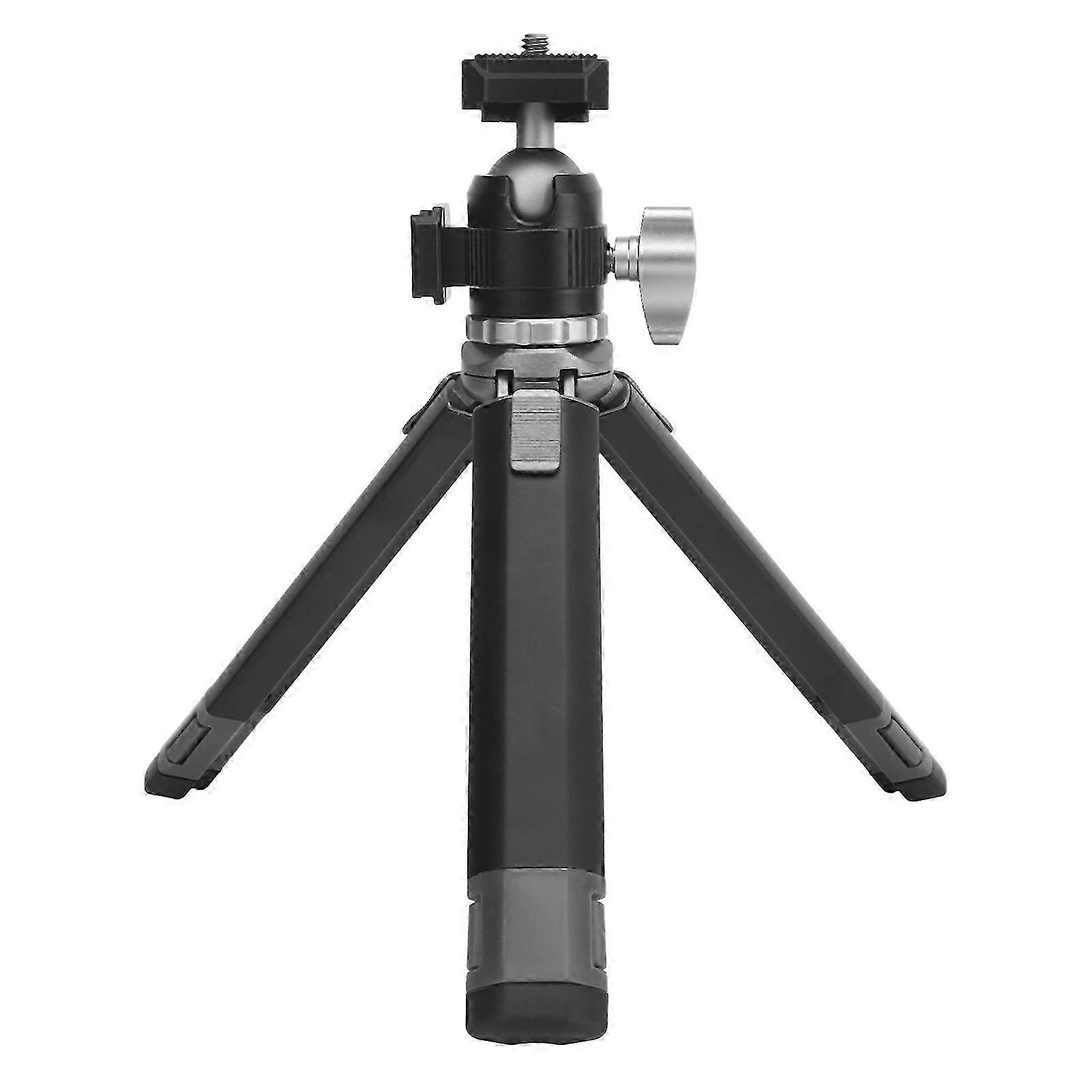Extendable Camera Tripod with 1/4in Screw and Cold Shoe Port for 360 Degree Rotation