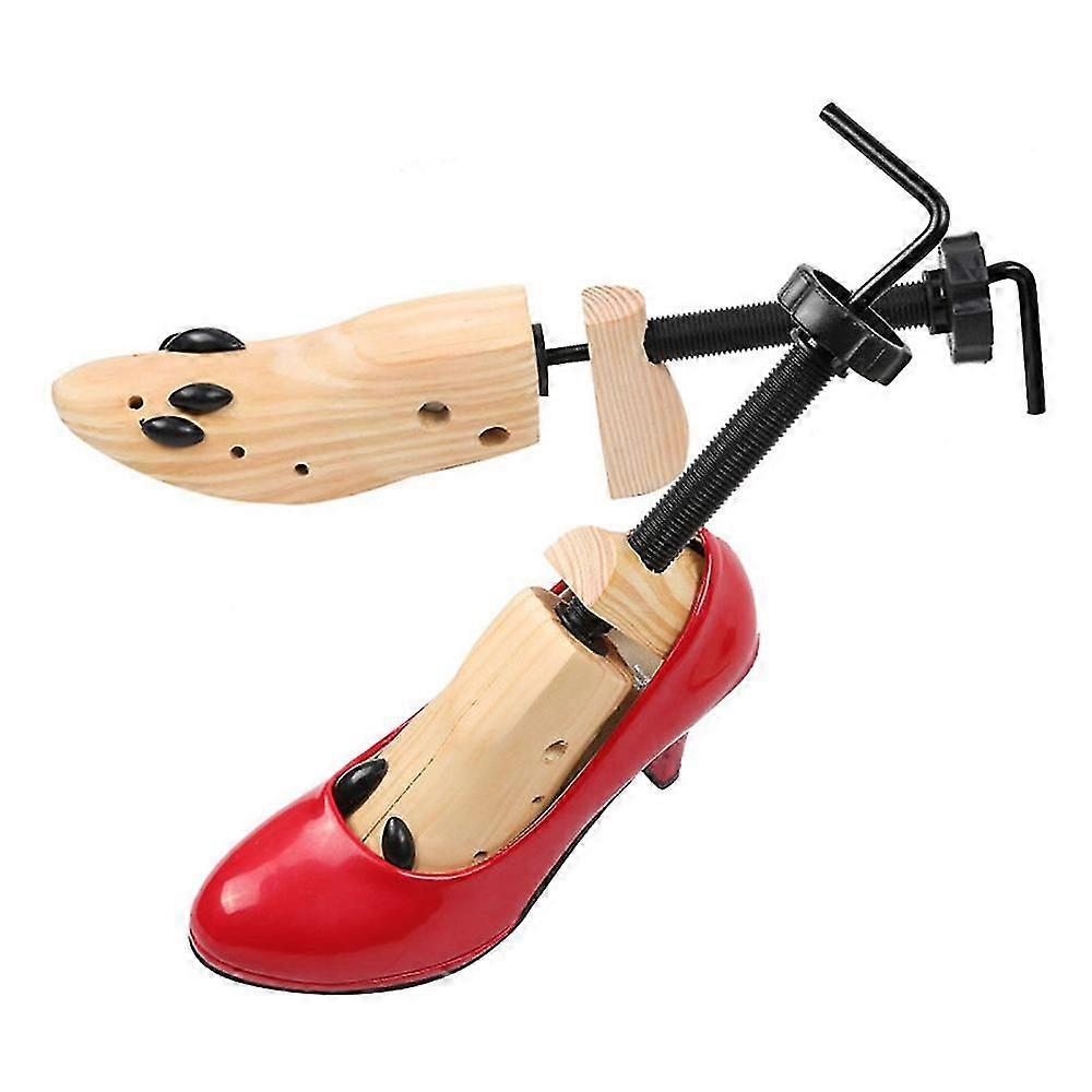 Wooden 2-Way Shoe Stretcher Length Width Adjustable for Men Women