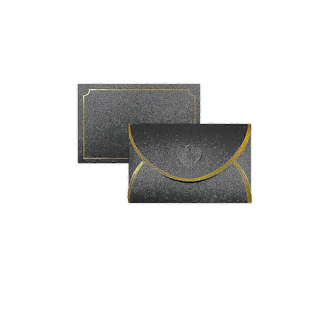 50Pcs Love Buckle Gift Card Envelopes - Envelopes with Gold Border for Note Cards and Special Occasions