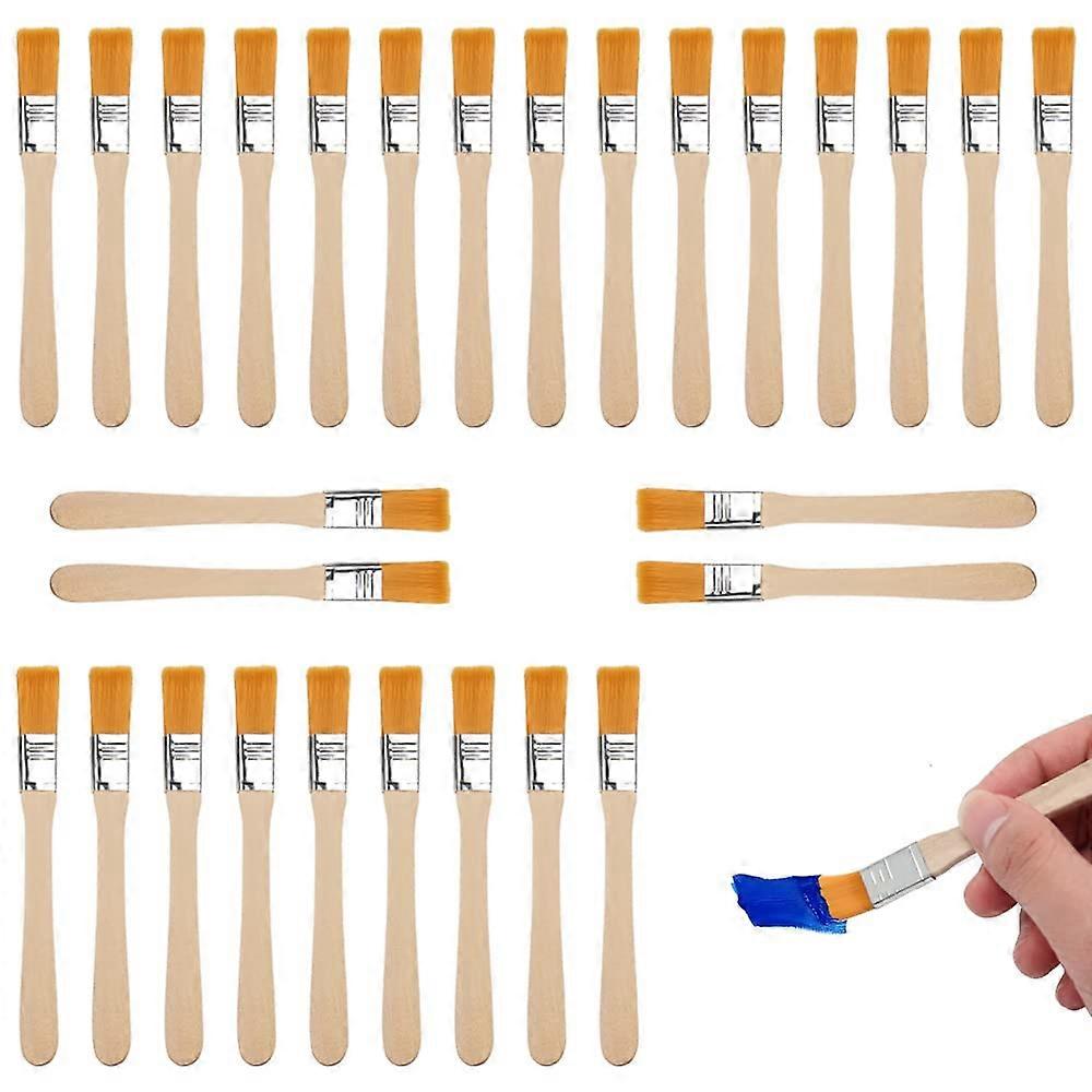 30 Pieces Small Paint Brush Set with Wooden Handles for Painting, Staining, Varnishing, Cleaning, and Glue DIY Projects