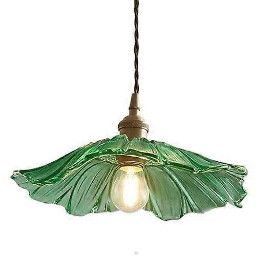 Pendant Lamp With E27 Socket And Single Head Glass Chandelier Recessed Ceiling Light Living Room Decor Model Green2