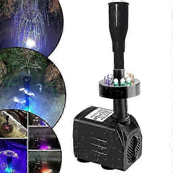 Fountain pump with LED lighting, water pump for garden