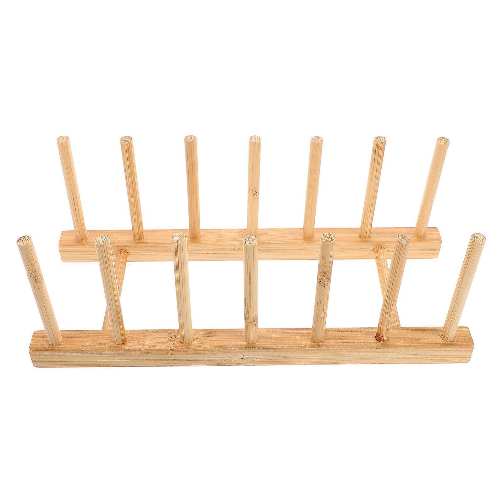 Yarn Spool Storage Rack Beige Wooden with Easy Assembly and Visible Spools for Home