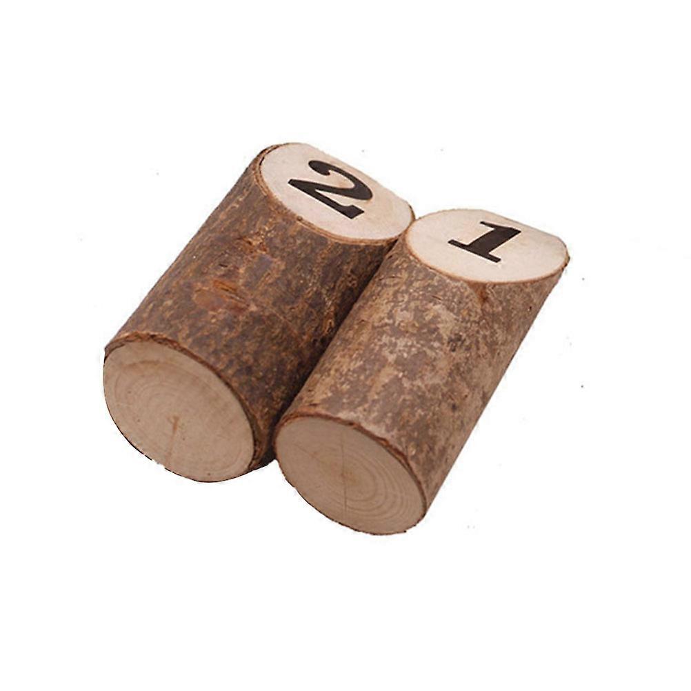 Table Number Stands Wood Stump Table Decorations Rustic Style Anniversary Celebration 45x10cm 10Pcs