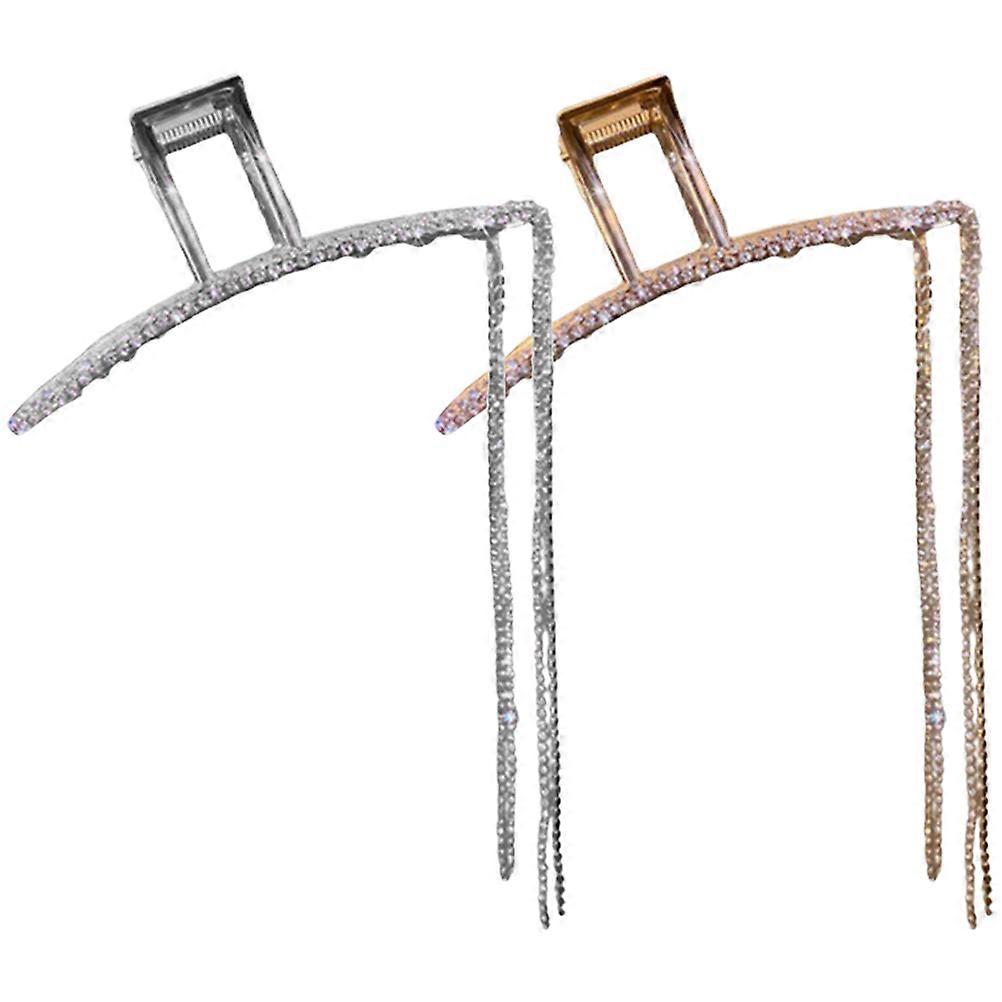 Claw Clips Set Metal Chain Nonslip Styling Tools For Women Daily Use 2Pcs