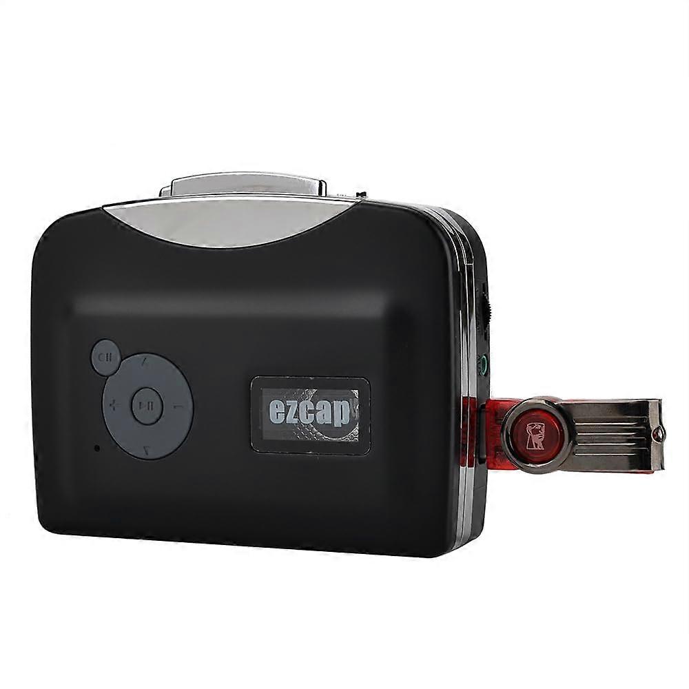 USB Cassette Reader with Headphones, Tape to MP3 Converter, Portable Voice Recorder, Speaker, Builtin Microphone.