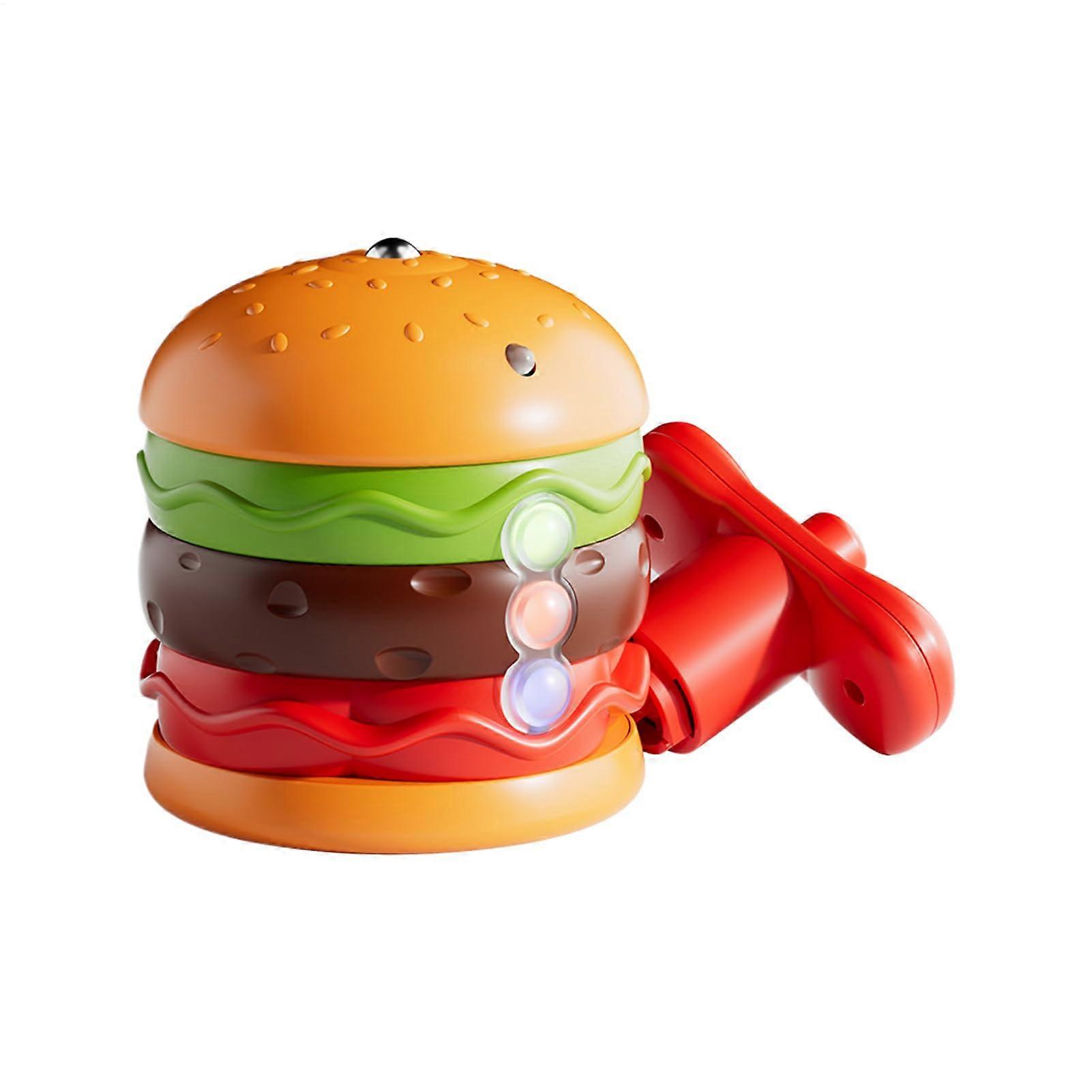 LightUp Hamburger Spin with Music, Portable Travel Game, Interactive Balance Toy