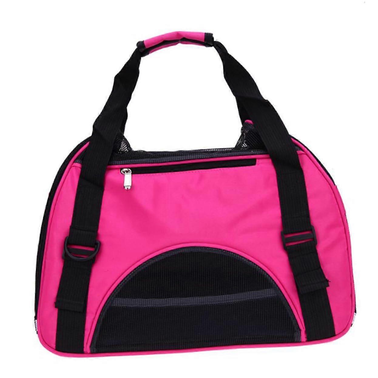 Pet carrier bag for small dogs and cats, adjustable with padded straps made of durable material for travel and outings, size S, green.