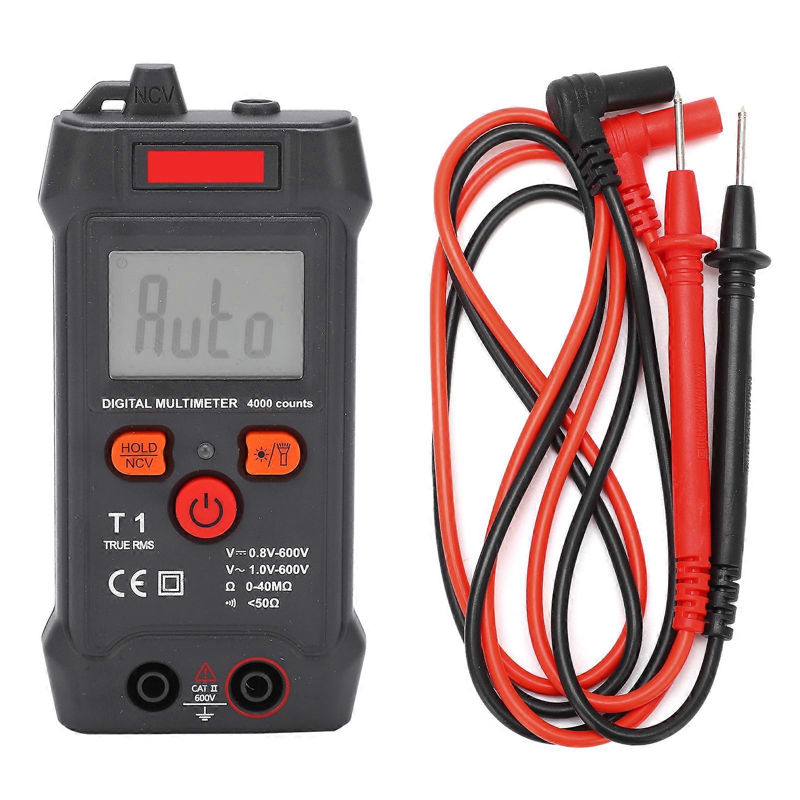 T1 LCD Multimeter Digital Universal Meter 600V Portable Electrical Tester with High Brightness Lighting for Power Supply Overhaul