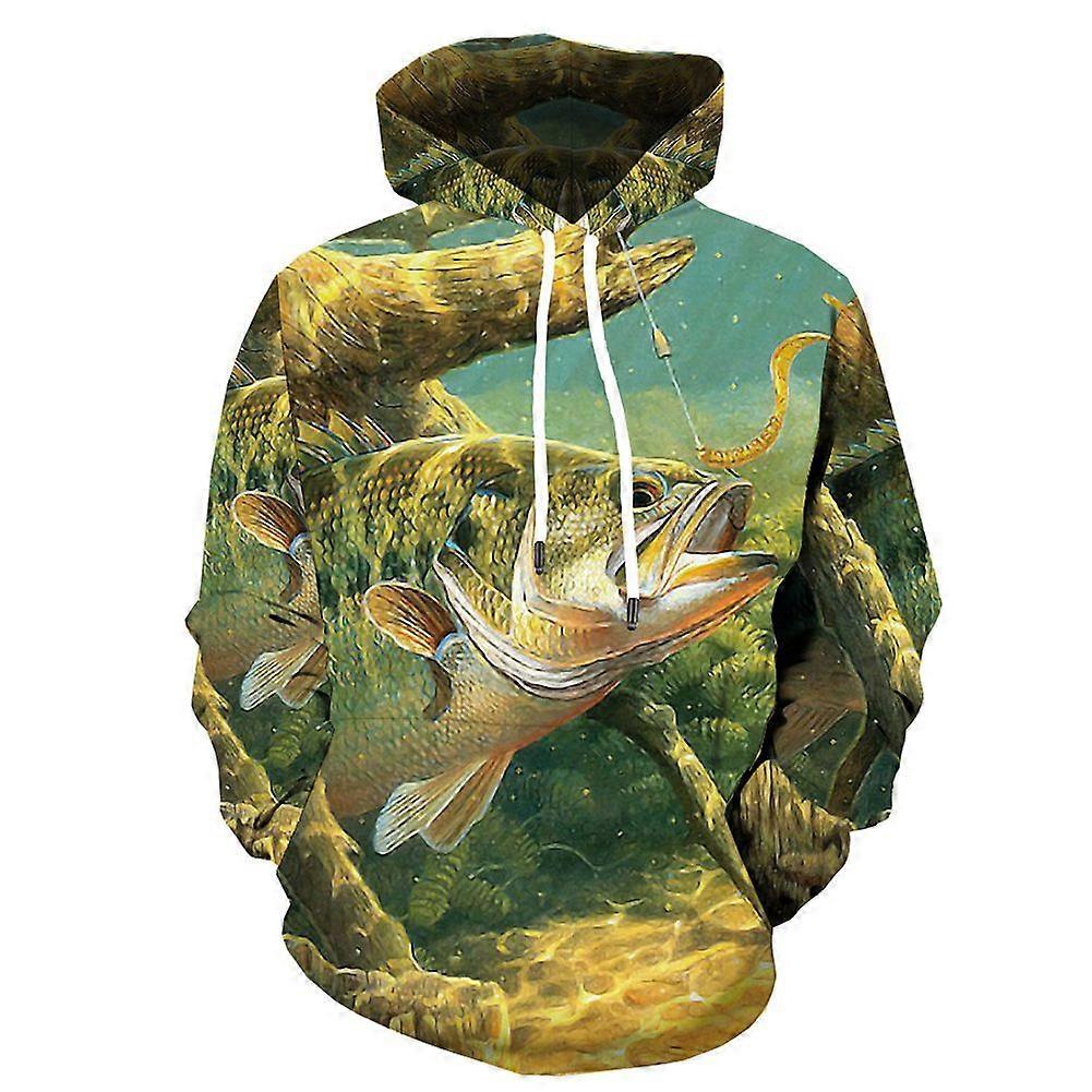 3D Print Fish Sweatshirt Top Jumper