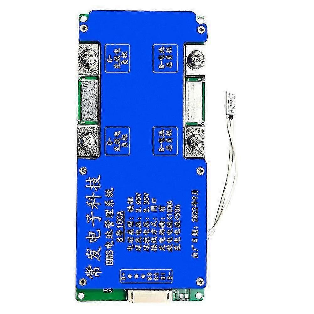 8S 24V 100A LiFePO4 Battery Protection Board Same Port with Equalization Temperature Control Batter js