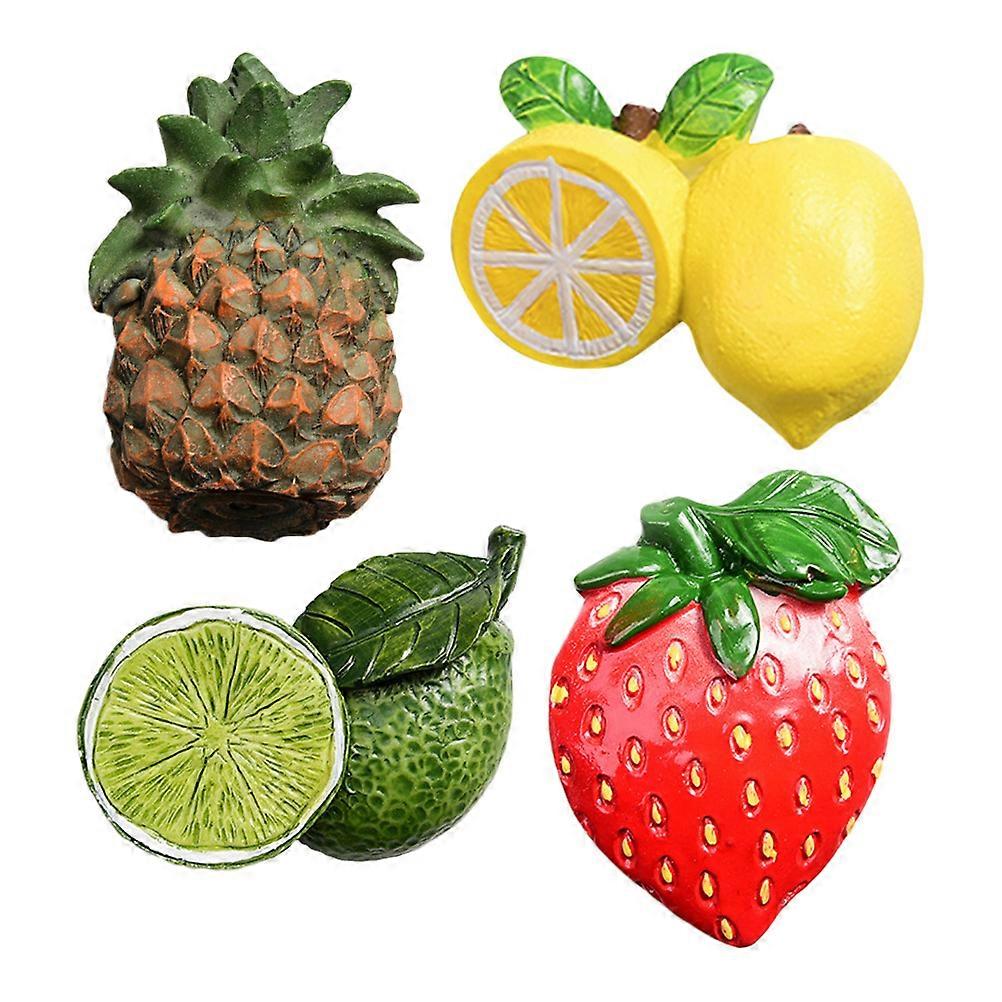 Magnetic Locker Decor Refrigerator Accessory 3D Design Yellow Lemon 4Pcs