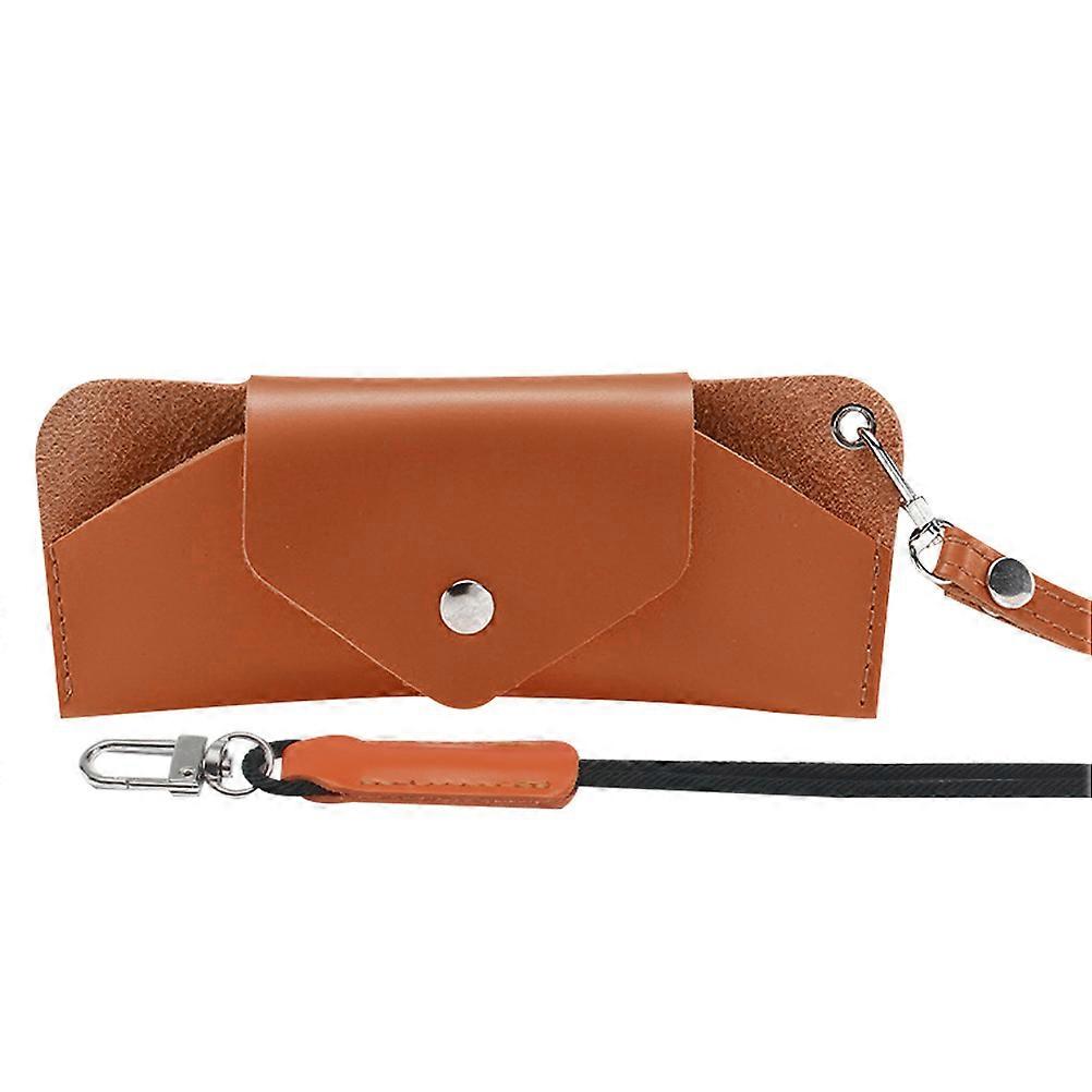Portable Eyeglass Pouch Rectangular Hanging Design for Daily Use Brown 16.5X7.3X1CM Storage 1Set
