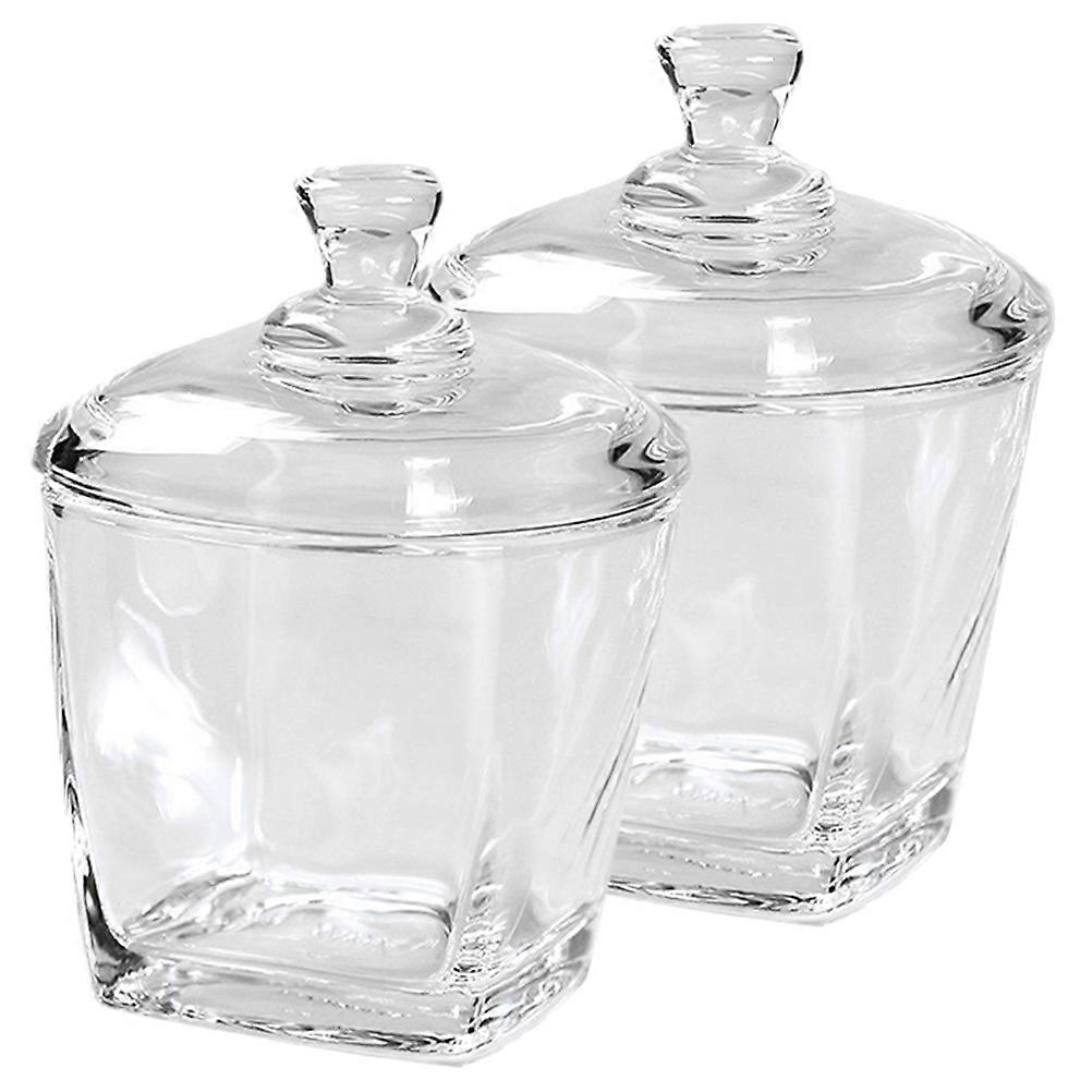 Round Storage Jar Pantry Storage Containers Airtight Treat Jars Food Storage Sealing 2Pcs