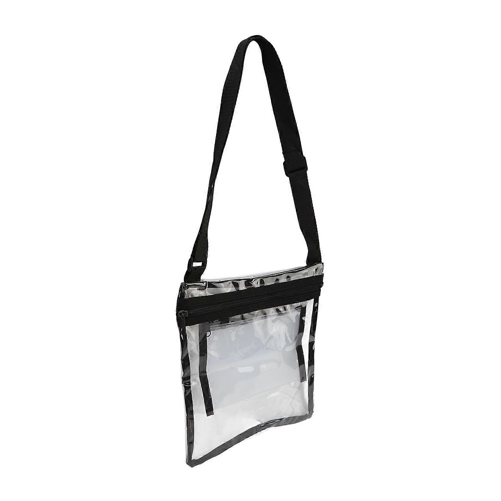 Transparent Handbag PVC Adjustable Waterproof Layered Crossbody Storage Bag for Travel