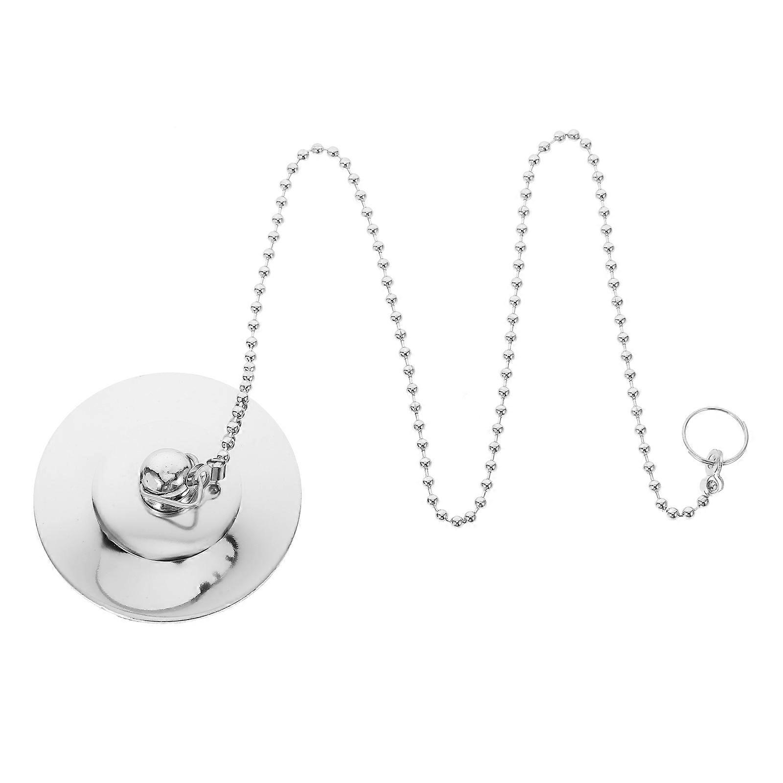 Stainless Steel Sink Plug with Chain for Home Use Easy to Replace and Leak Proof Silver