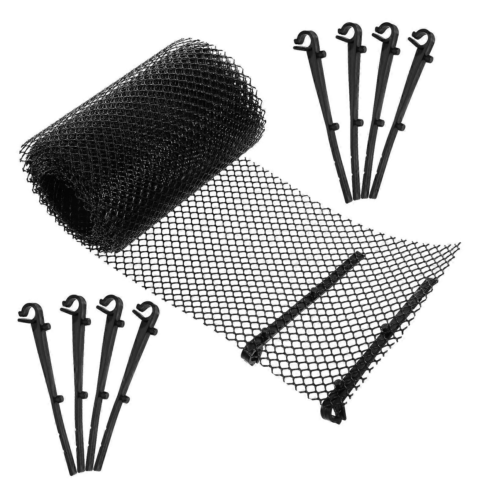 Plastic Gutter Guard Mesh Filter for Leaves, Debris, and Branches – Easy Installation, Reliable Drainage Protection with Clips – Black Gutter Cover
