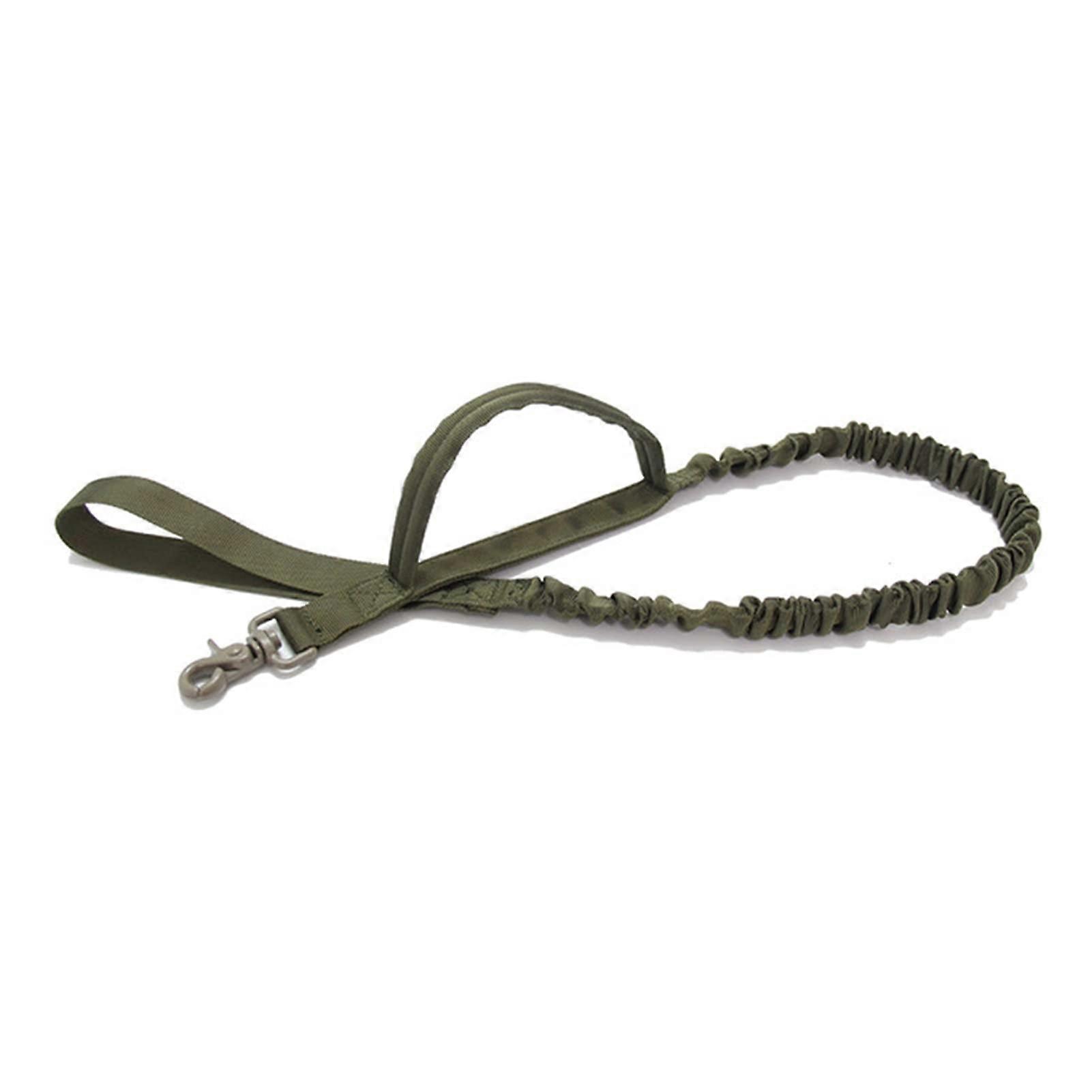 Dog Leash - Retractable Dog Leash, Slip Lead, Outdoor Harness, Elastic Buffer Chain, Training, Army Green, Medium Large