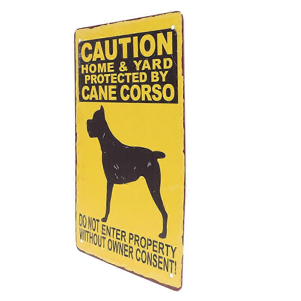 Vintage Dog Warning Sign for Garden Outdoor Backyard – Do Not Enter Without Permission – Be Aware of Dog Wall Decor for Home and Business Use