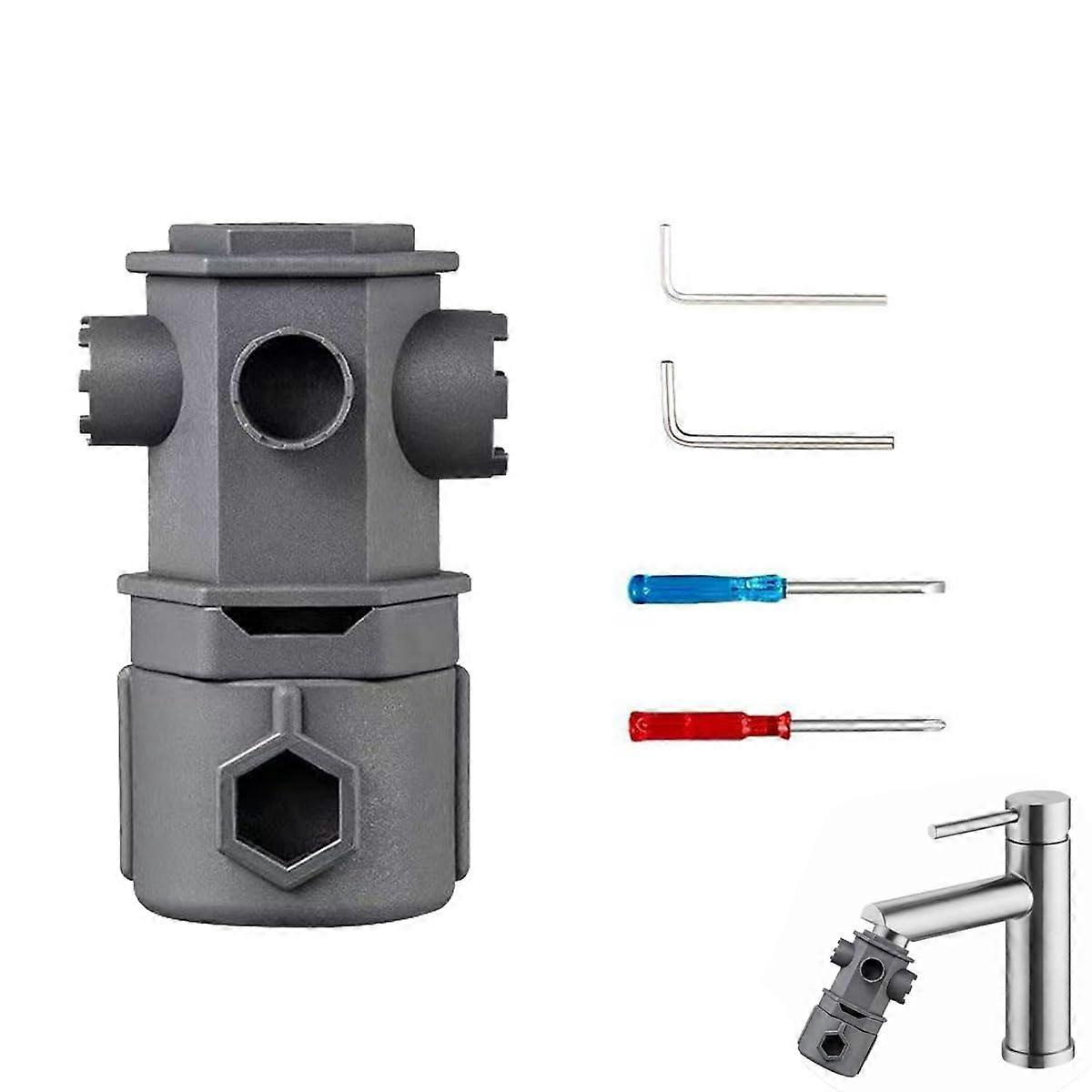 All-In-One Faucet Wrench Tool Set, 16-in-1, Multifunction Kitchen and Bathroom Faucet Wrench, Wide Range of Faucet Types