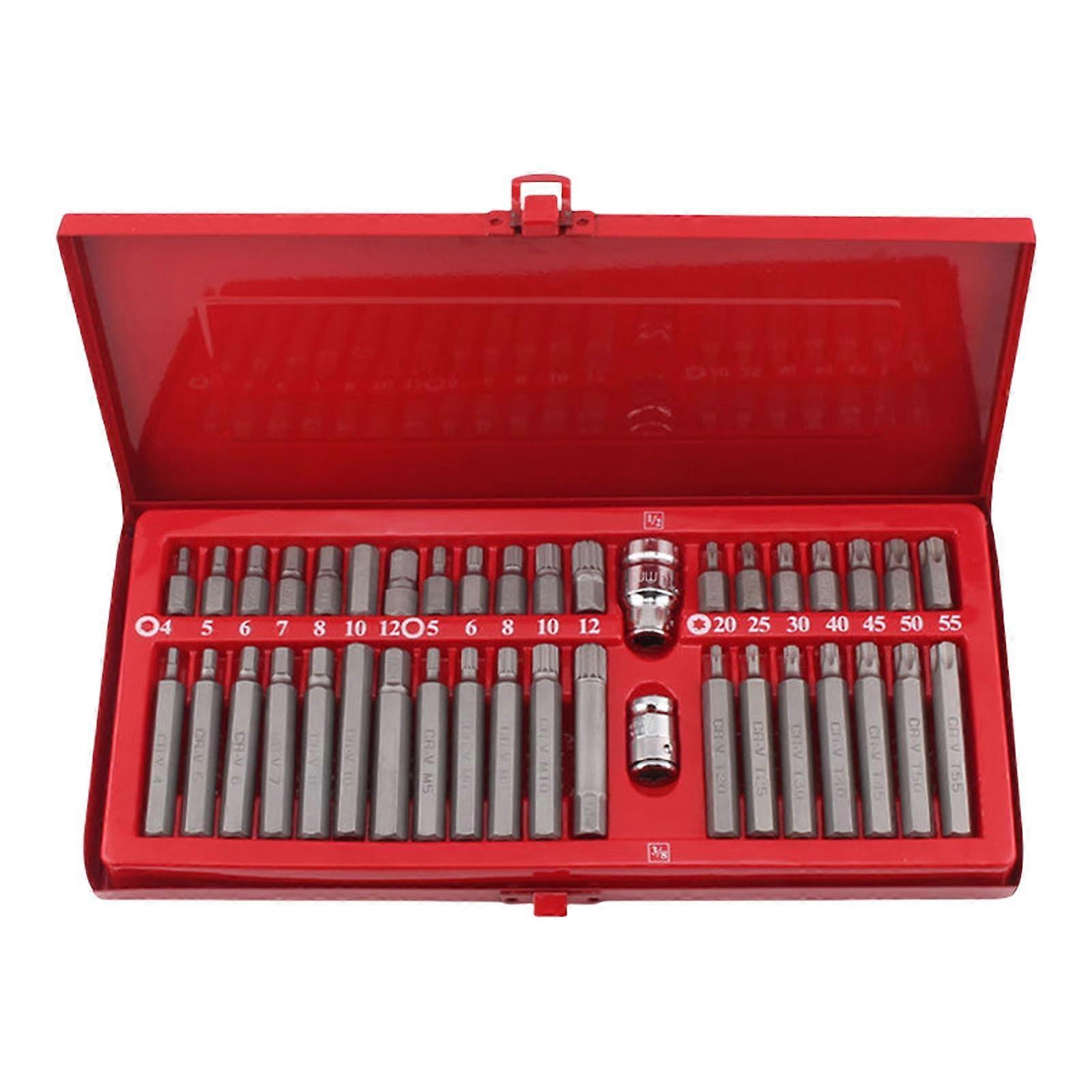 40Piece Star Hexagonal Key Wrench Set Carbon Steel Tool for Automotive Repairs, Craft Projects, Professional Maintenance