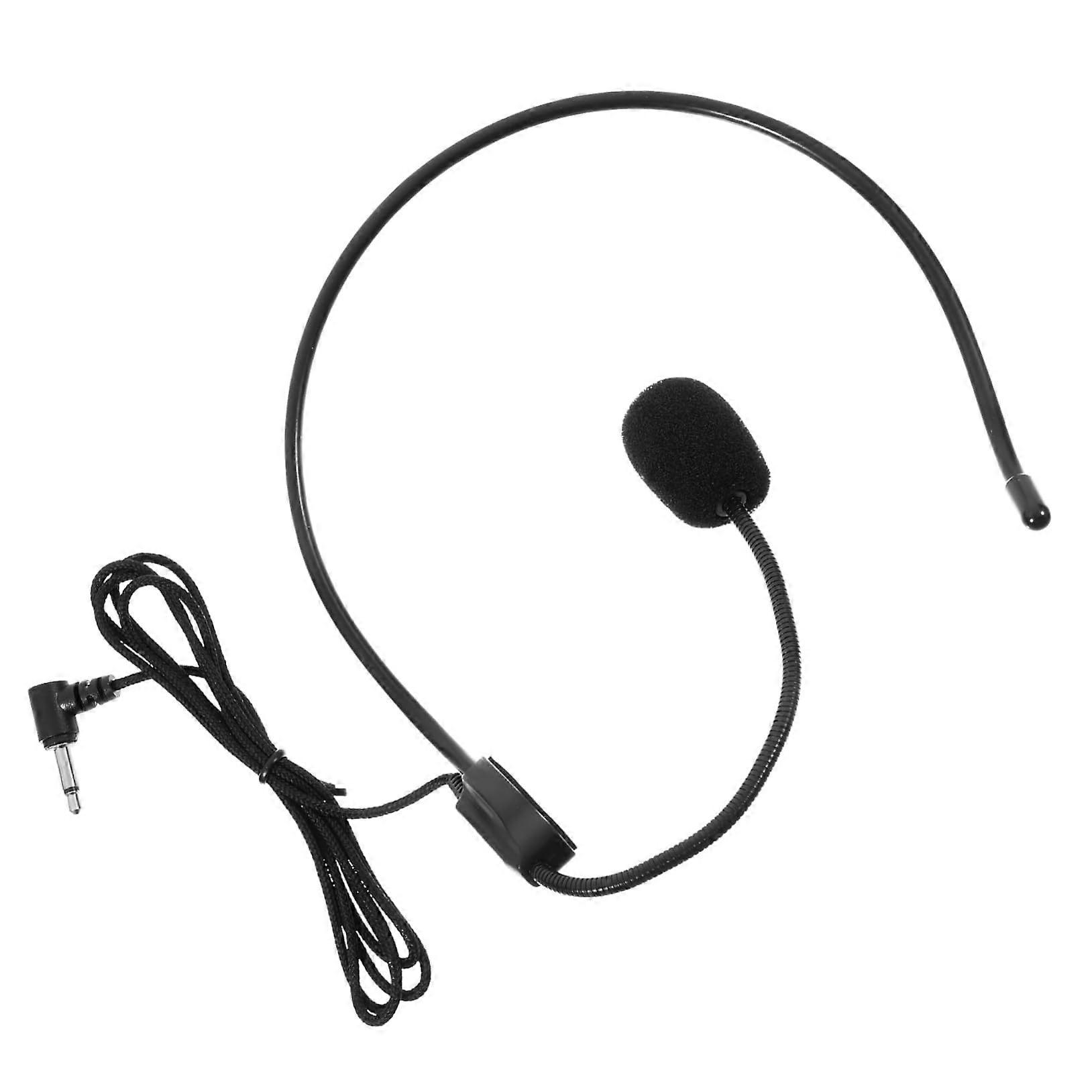 Voice Amplifier Microphone with Jack Plug, Wired Ear Microphone for Teachers and Travel Guides, Adjustable Head Microphone for Voice Transmission