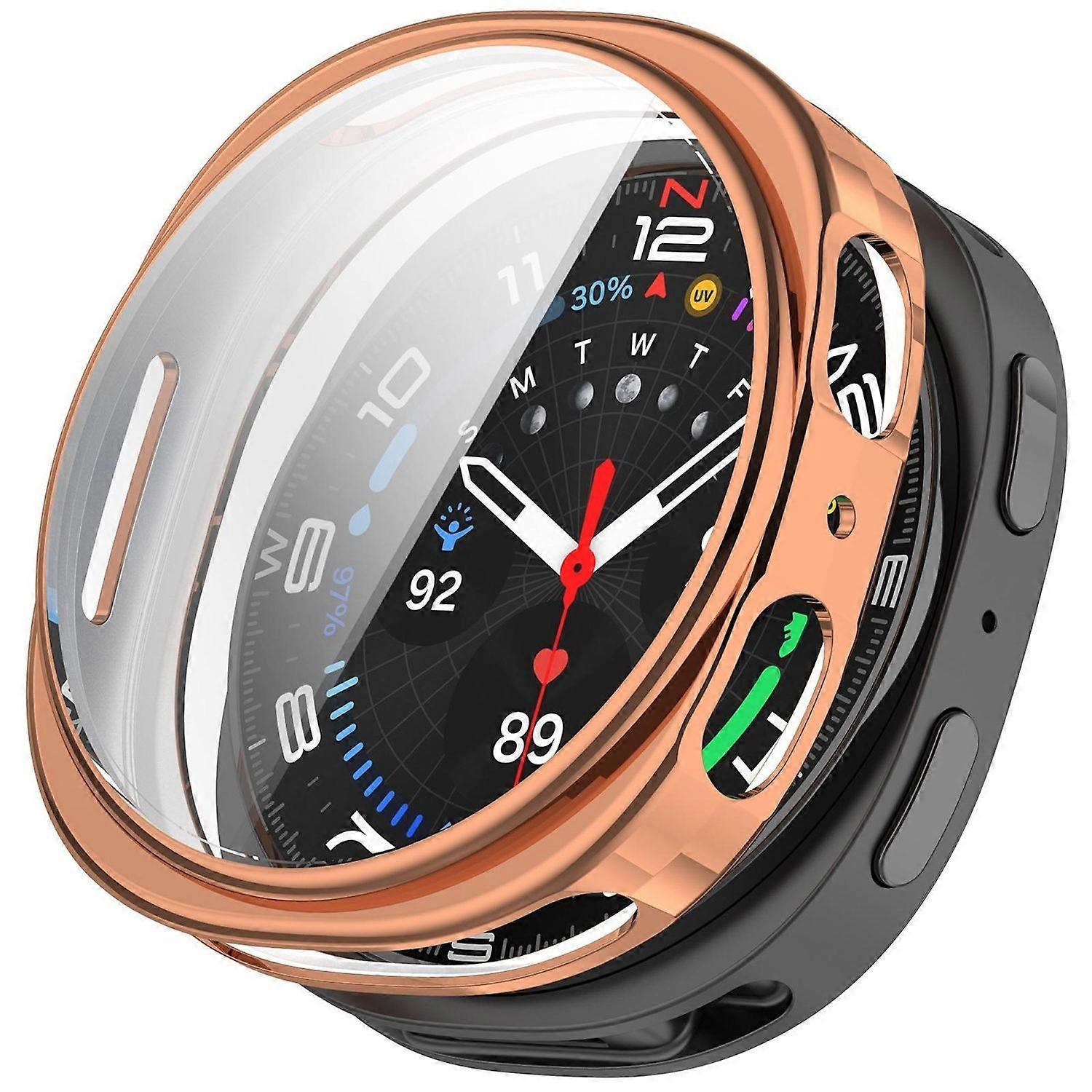 适用于三星 Galaxy Watch 8 40 毫米电镀全 TPU 表壳玫瑰金