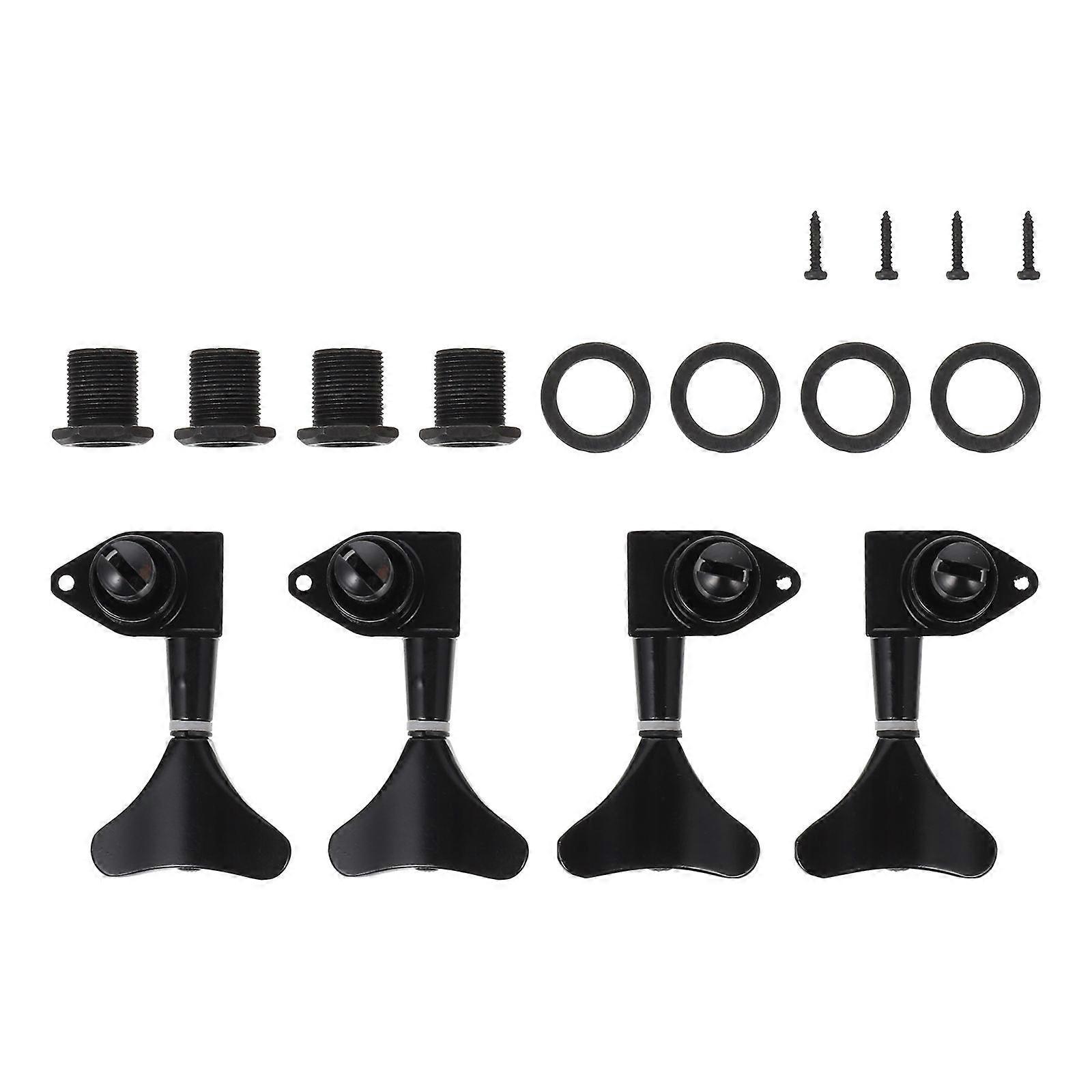 4pcs Black Metal Guitar Tuning Buttons Durable & Sturdy Tuners for Easy Tuning and Precise Adjustments