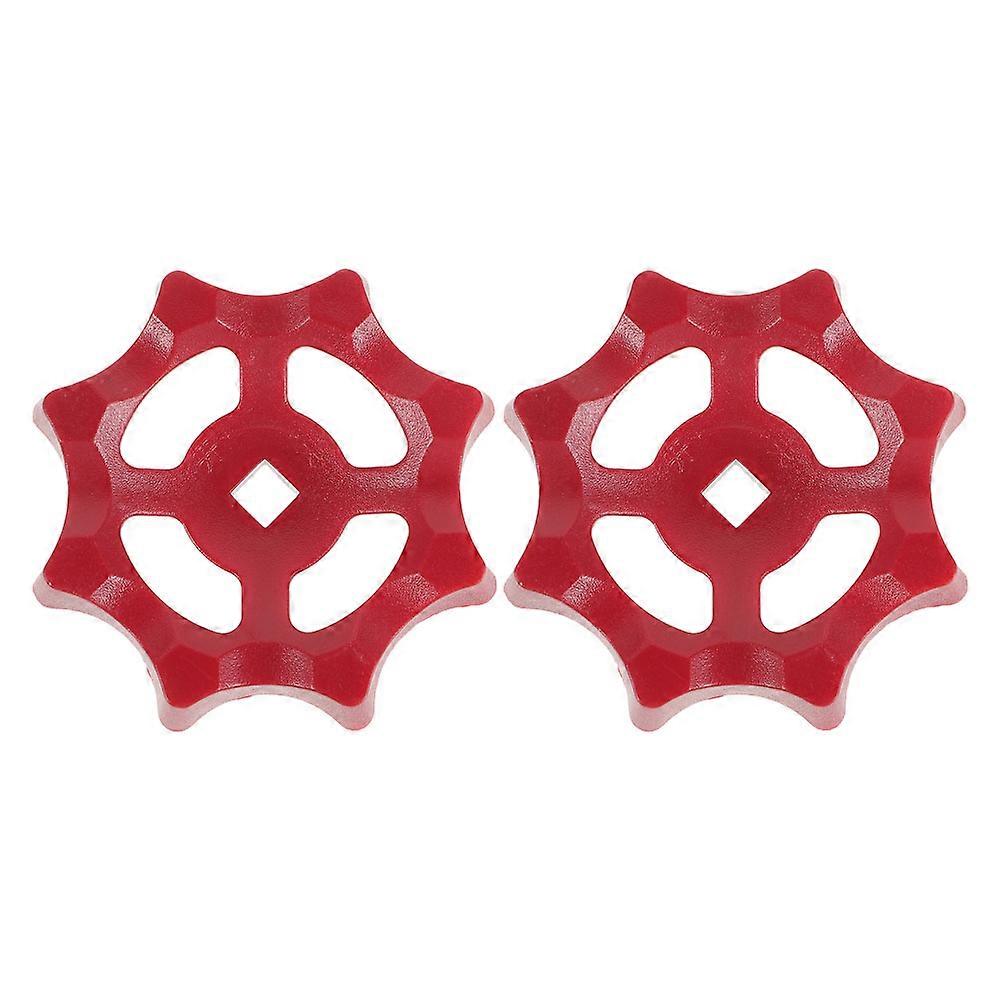 Garden Faucet Handle Valve Handwheel Replacement Part For Outdoor Faucet Red 2Pcs