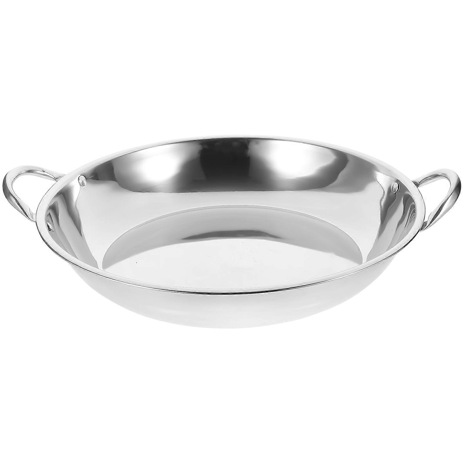 Stainless Steel Small Cooking Pot with Double Handles, Durable Non Stick Design for Household Hot Pot and Kitchen Use, Flat Bottom Suitable for Gas
