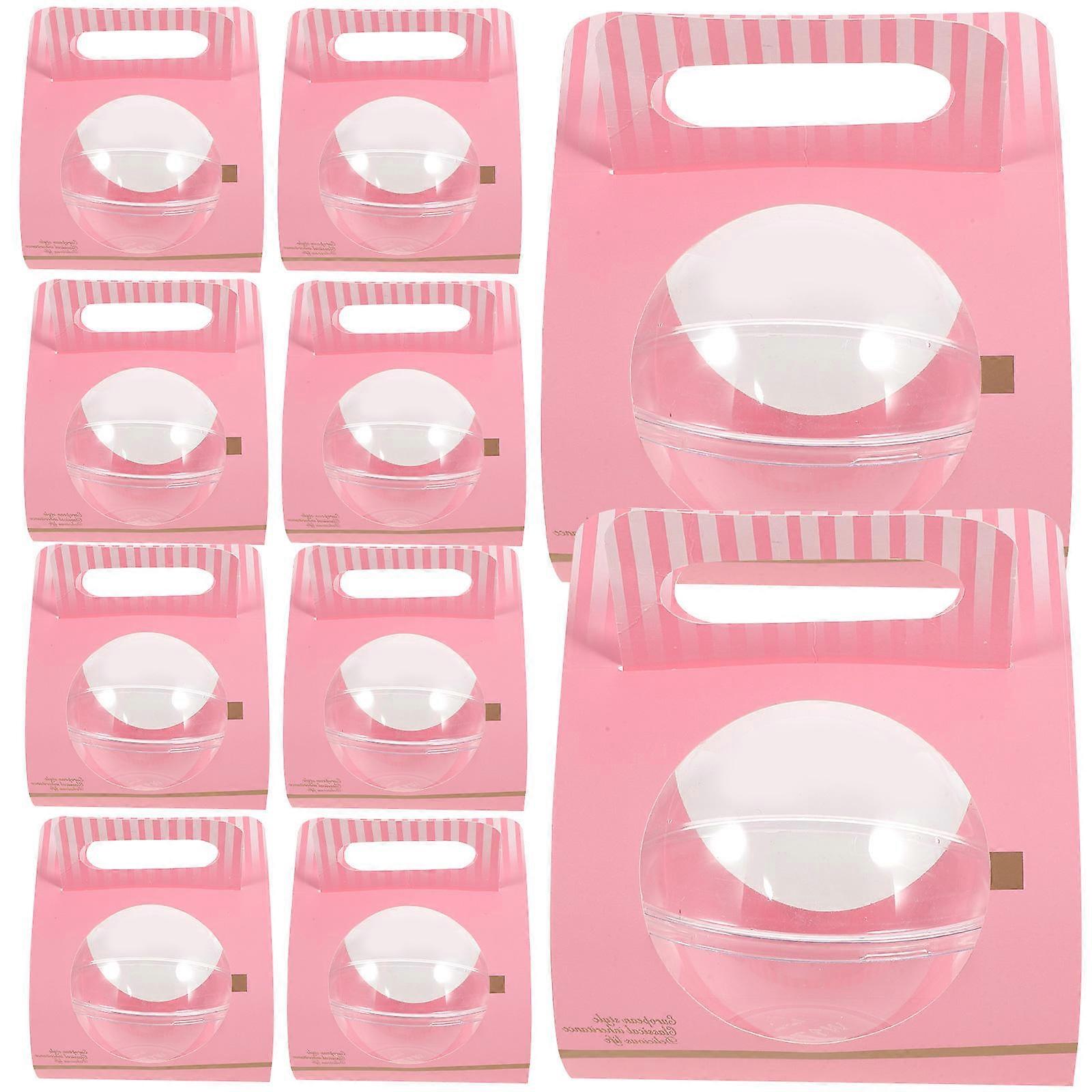 Pink Plastic Cake Container Ball Shape for Storage Use Lightweight Portable Design Safe to Use 10pcs