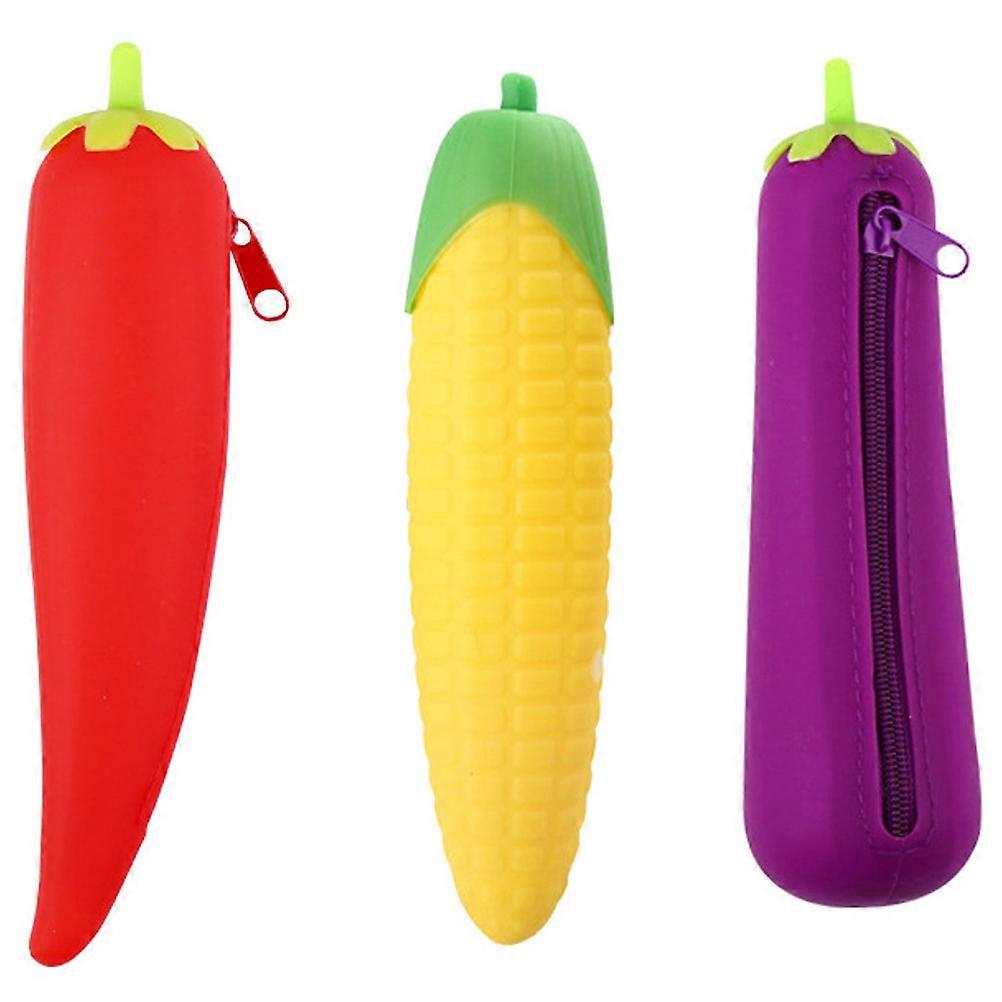 3Pcs Assorted Color Pencil Cases Lightweight Portable Storage Supplies for Home and School Use
