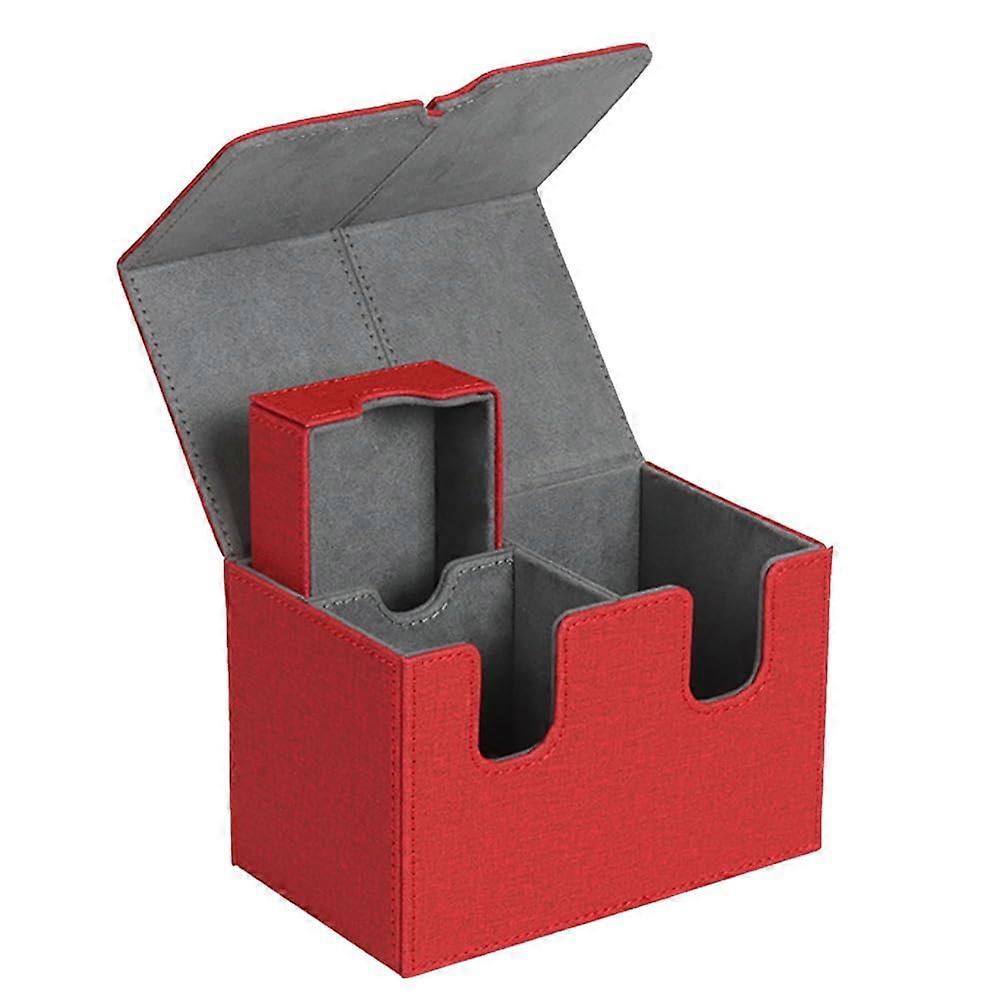 Storage box for card decks, card storage, collectible card game, collectible card box, card carrying organizer for more than 160 cards, red Ref: 4571