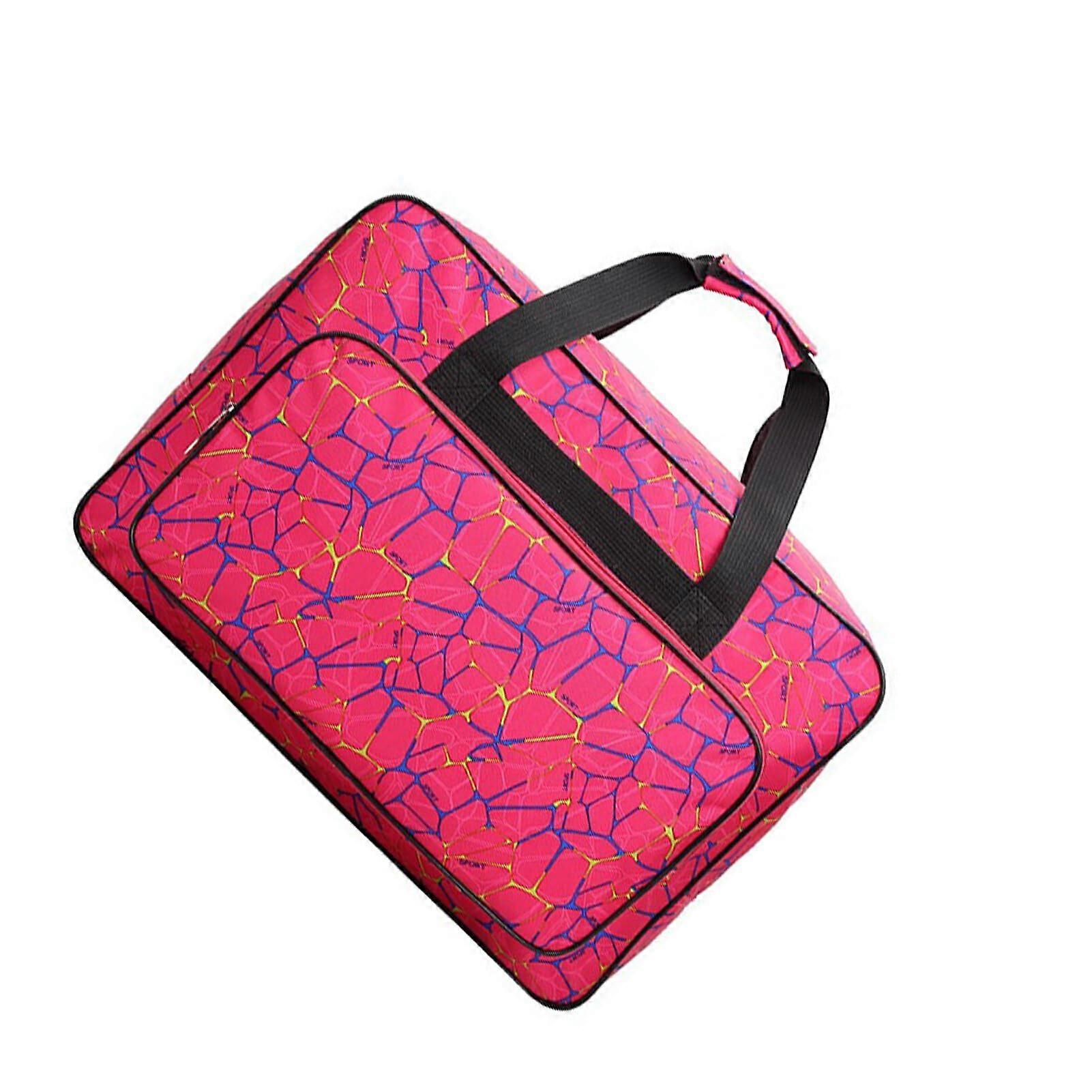 Robust Sewing Machine Storage Bag for Students and Households, Large Pink Nylon Handbag for Various Uses