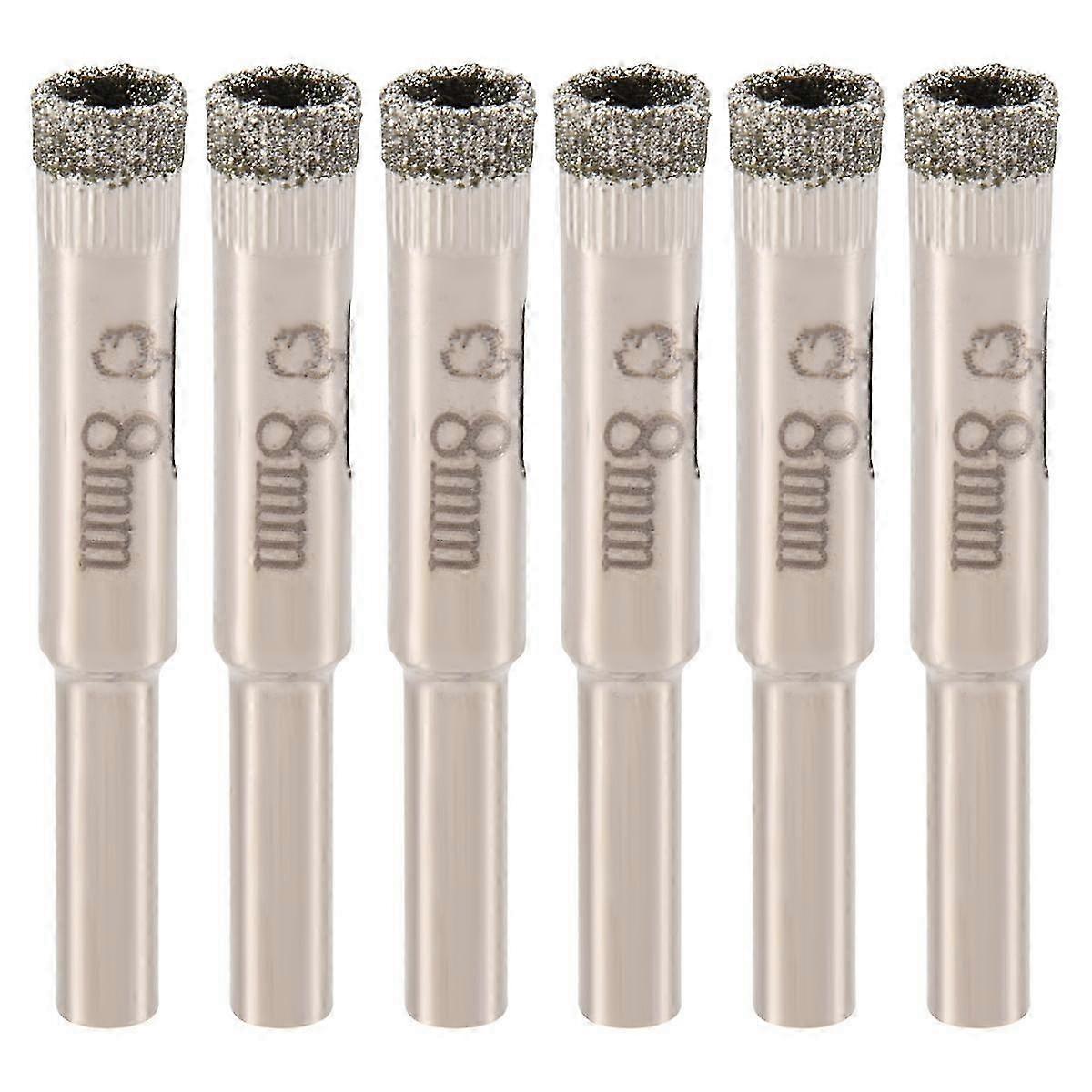 6 Pcs 8mm Diamond Core Drill Bits Ceramic Tile Glass Hole Saw
