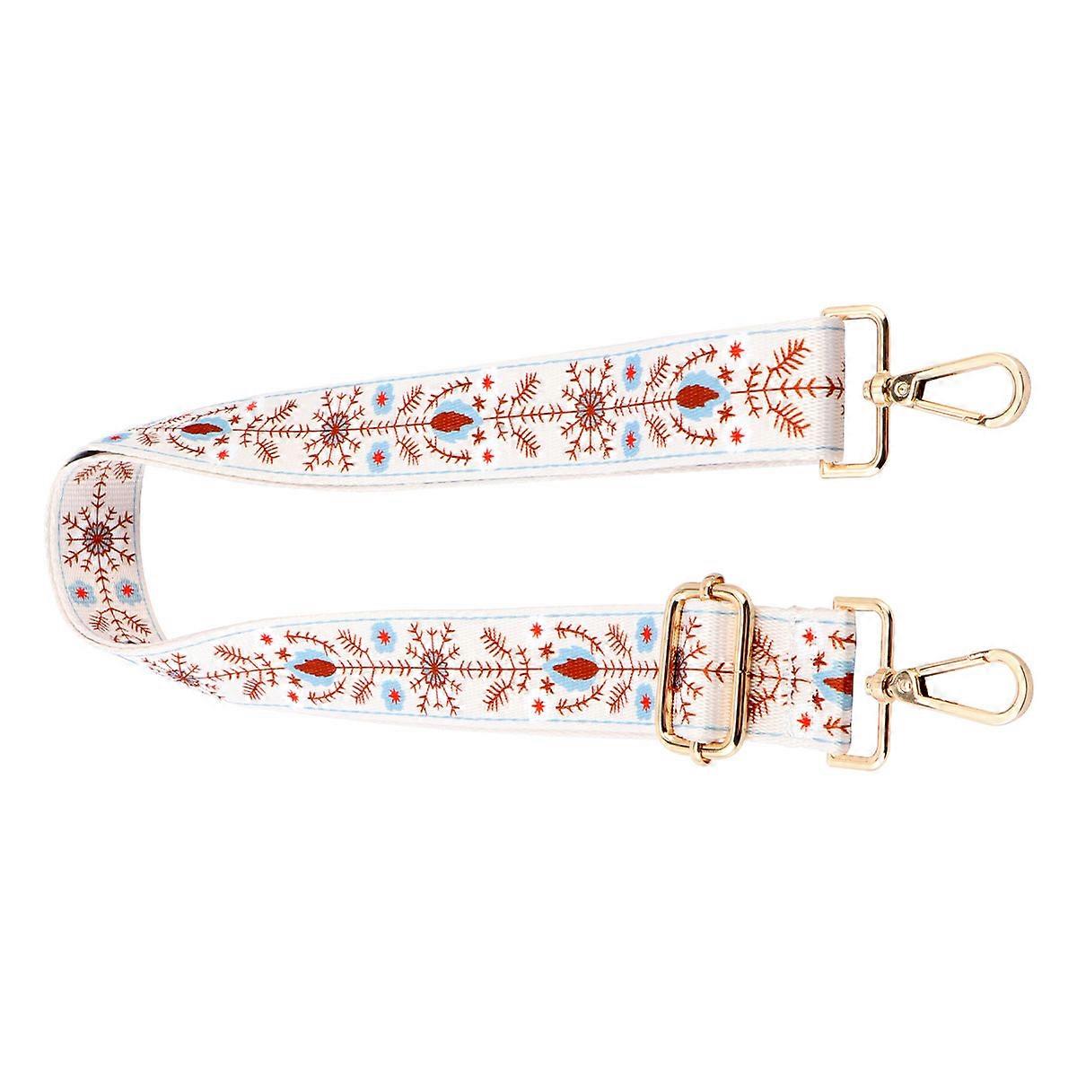 Adjustable Wide Crossbody Bag Strap with Durable Clasps, Snowflake Pattern Replacement Shoulder Strap for Handbags – Stylish and Comfortable Accessory