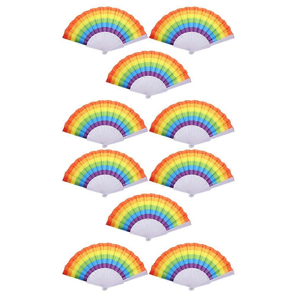 Folding Dancing Fans Multi Color Design Creative For Summer Use Home Decoration 10Pcs