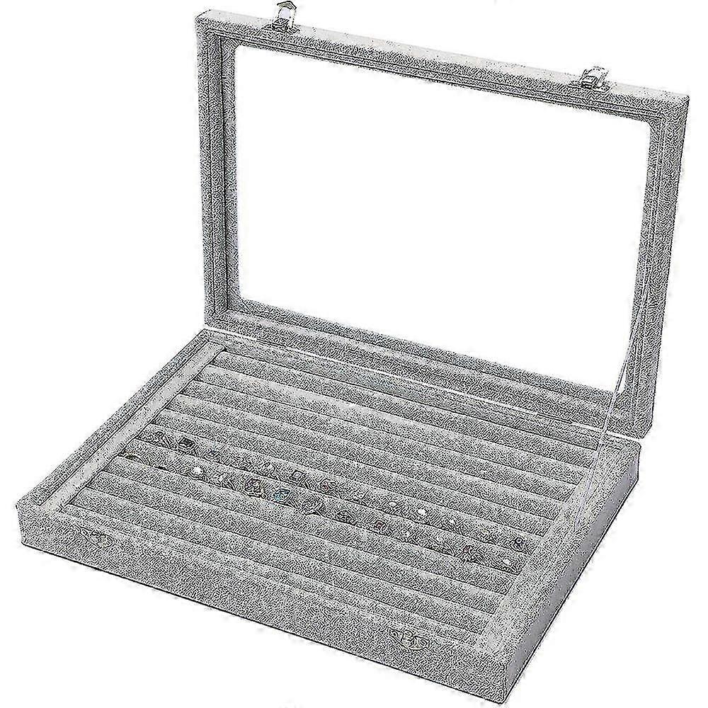 2025 velvet jewelry storage box jewelry holder with clear glass lid