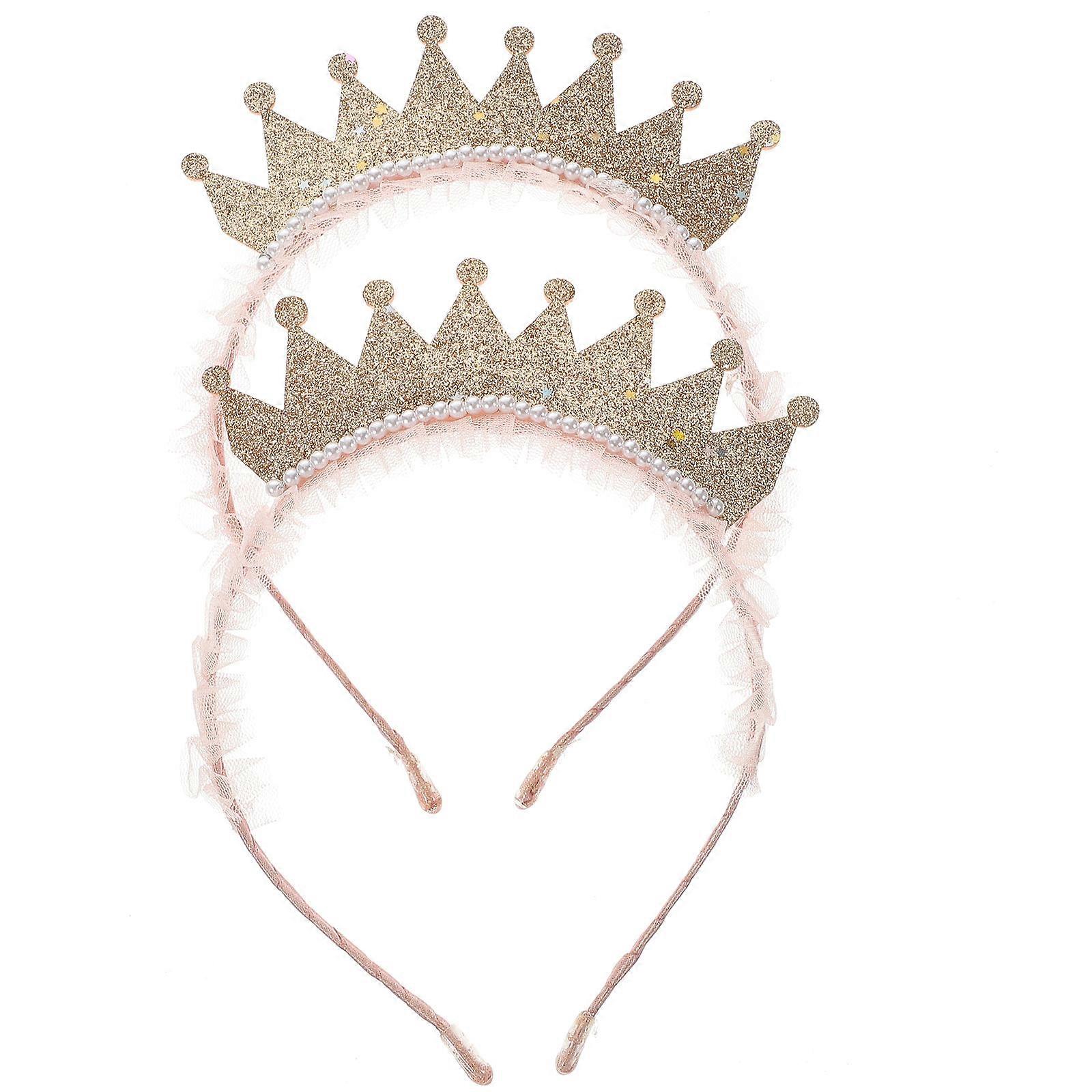 パールクラウンヘッドバンド軽量パーティーフェスティバルヘアアクセサリーバースデーコスチュームウェア用