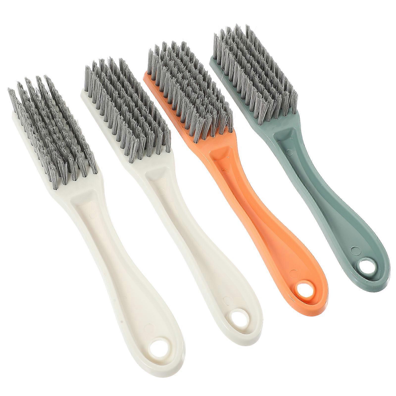 4pcs Multi Function Long Handle Shoe Cleaning Brush for Laundry, Clothes, Bags & Floors – Durable Sturdy Scrub Brush, Assorted Colors