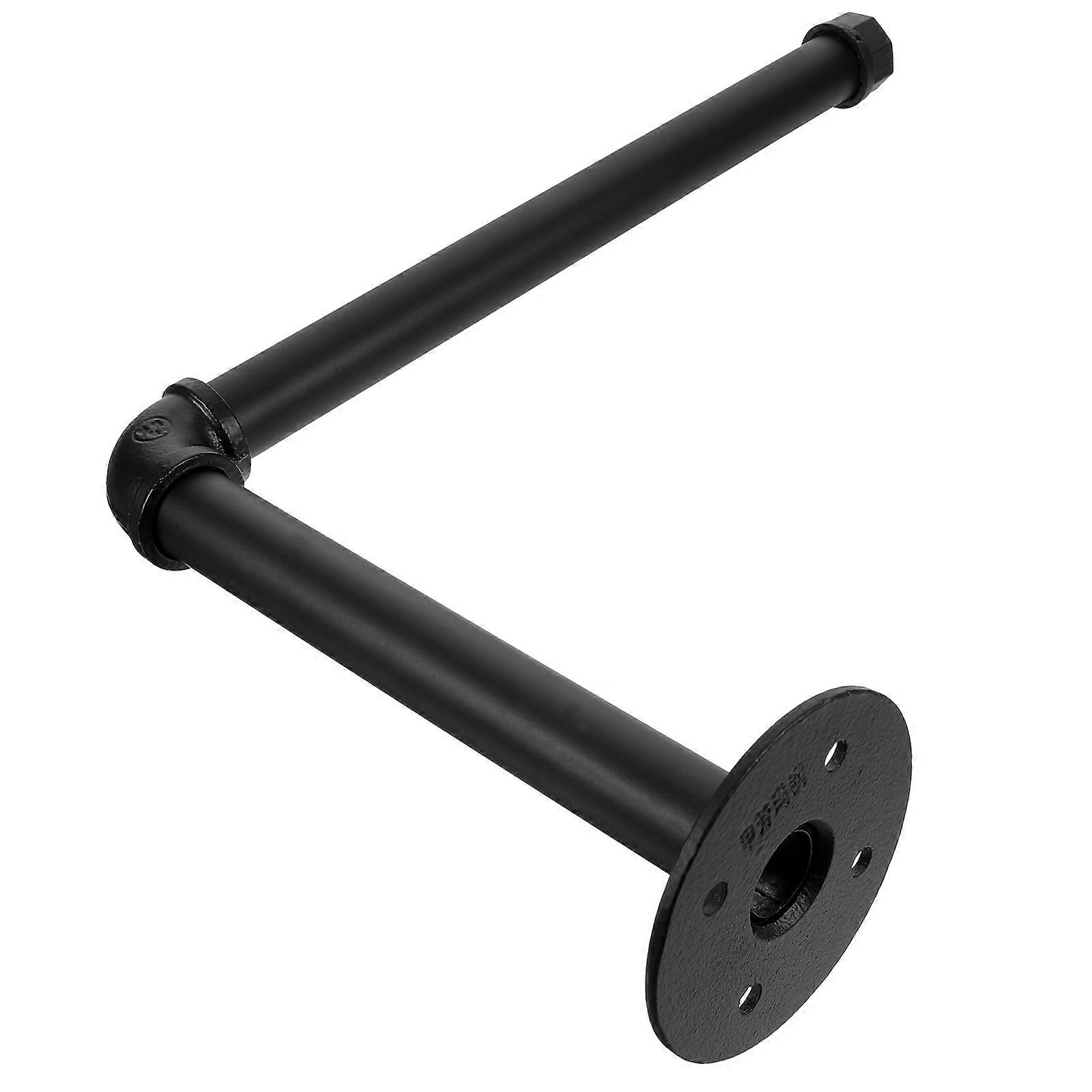Retro Wall Mounted Tissue Holder for Bathroom Made of Iron Black Color Fits Regular Size Rolls 4.5 Inches