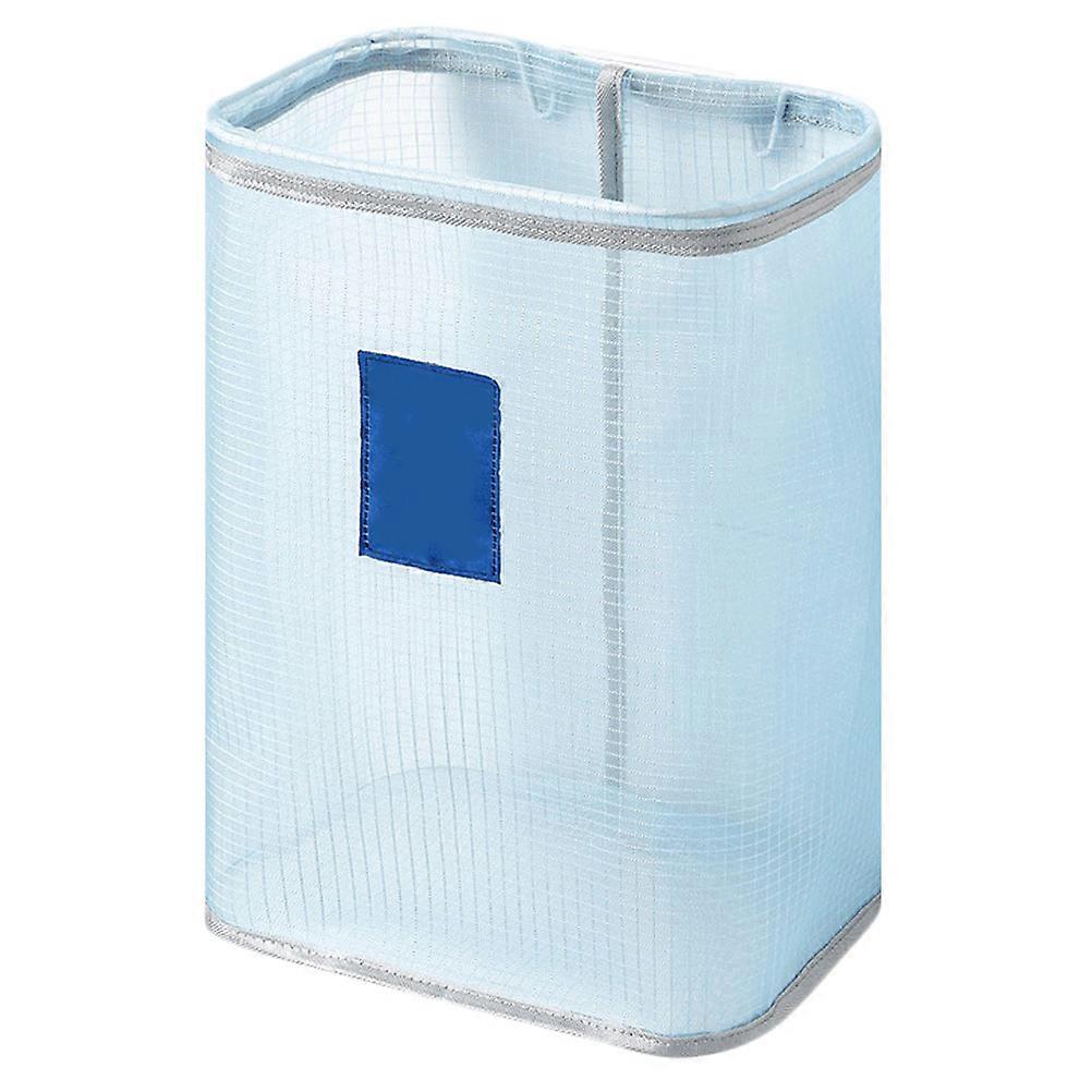 Wall Mounted Foldable Laundry Basket Blue 35x26x18 Saving For Bathroom 1Set