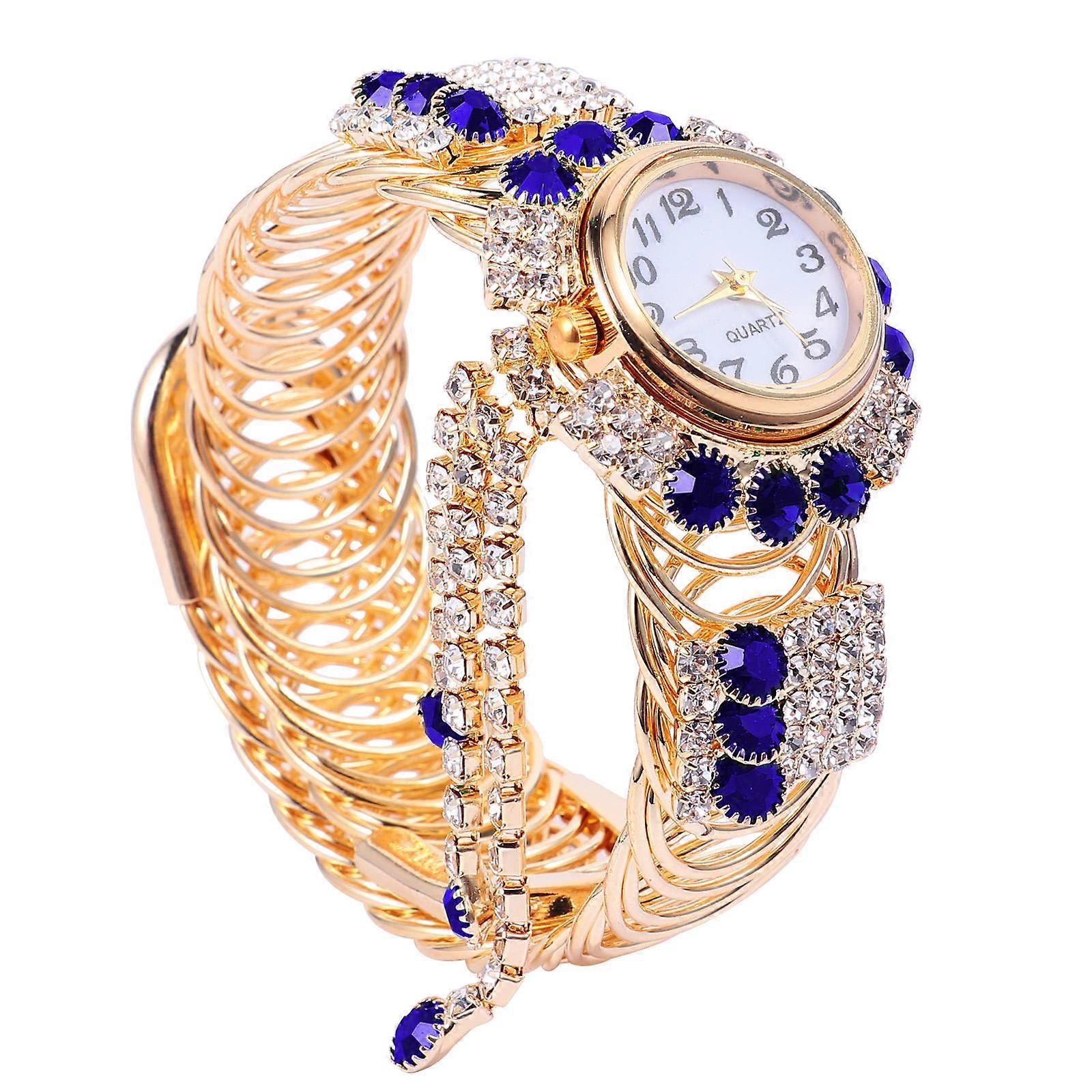 Blue Alloy Quartz Watch for Women Lightweight and Durable with Precise Timekeeping 1pc