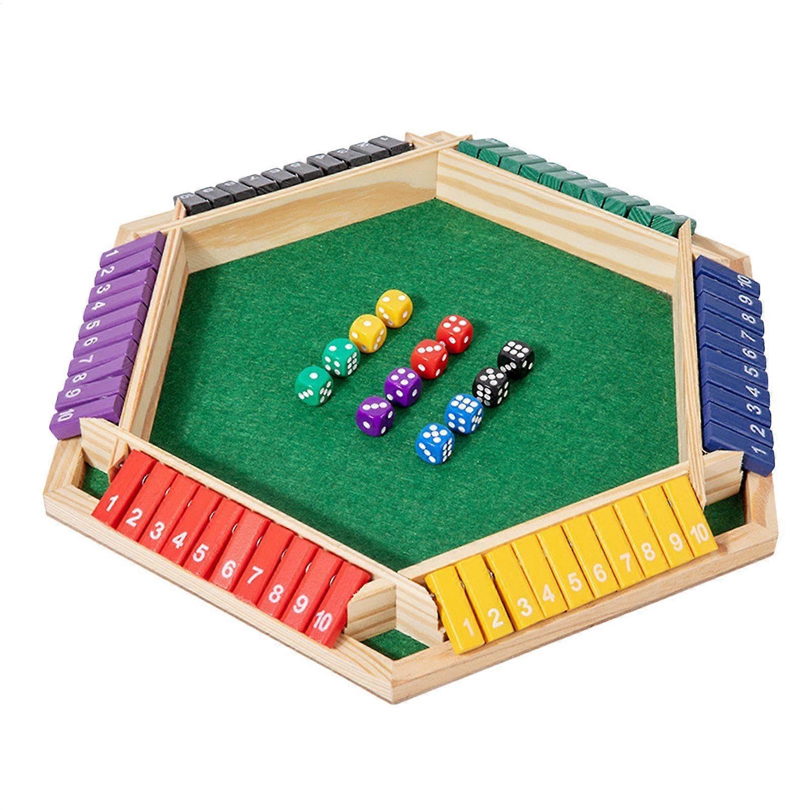 Close The Box Spiel Wooden Shut-The-Box Game Classic Dice Board Family With Digital Players Portable Math Toy Colorful2