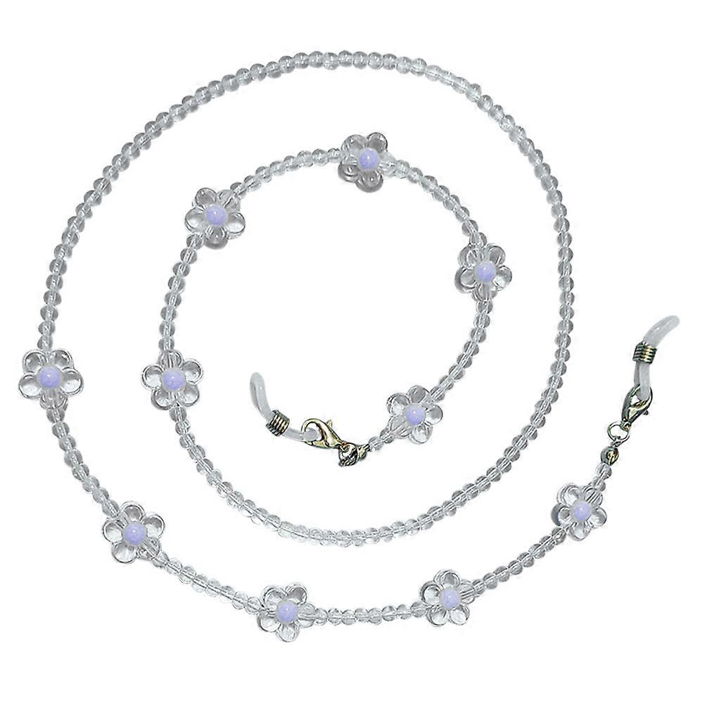 Beaded Eyeglass Chain Eyeglasses Necklace Running Cycling Women Floret Shape 26.8×0.4×0.4in 1Pc