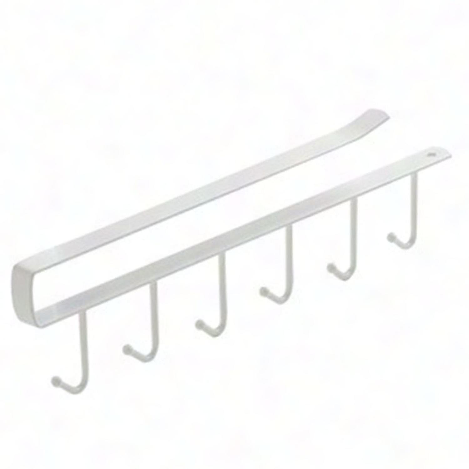 Under Cabinet Storage Rack - Multi-Purpose Kitchen Organizer with Metal Hooks for Home