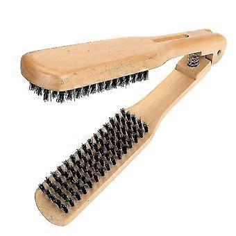 Boar Bristles Clamp Hair Brush Straightener No Electric,hair Detangler Brush Hair Styling Tool Shape New V-shaped Clip Comb