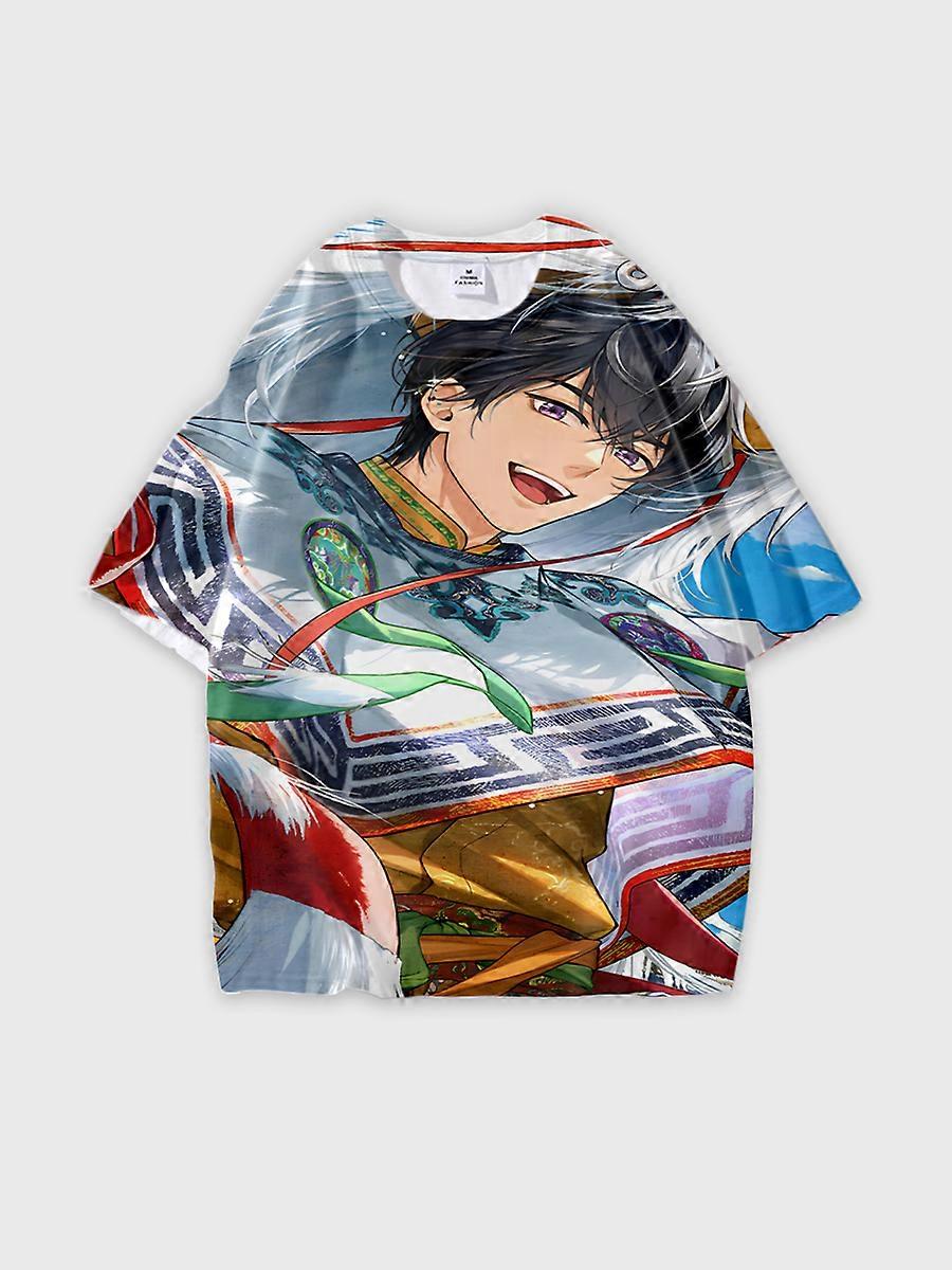 T-shirt round neck Role Pattern loose short sleeve E724