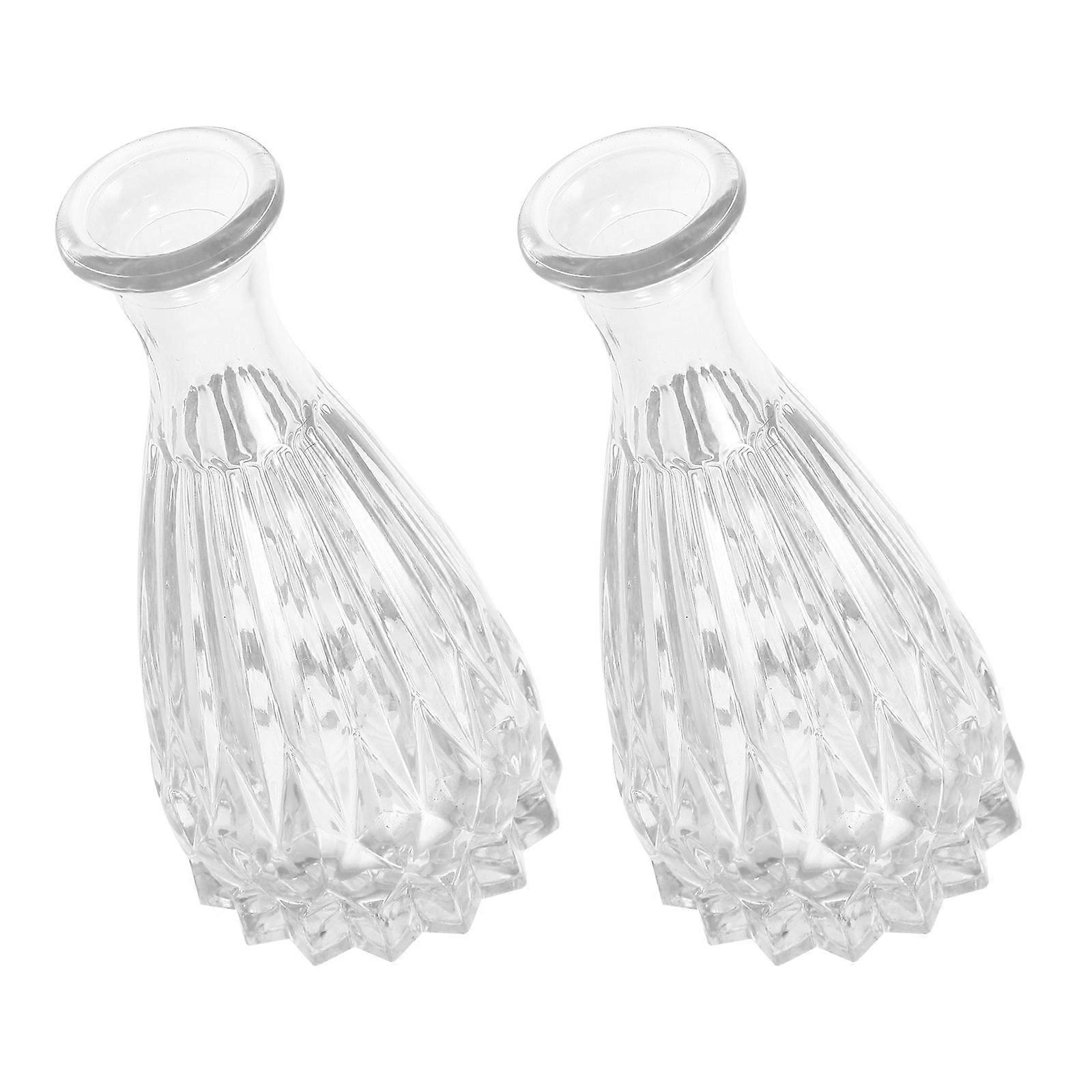 Aroma Glass Bottles 2Set Decorative Fragrance Release Indoor Use Transparent 14.8X6.9CM